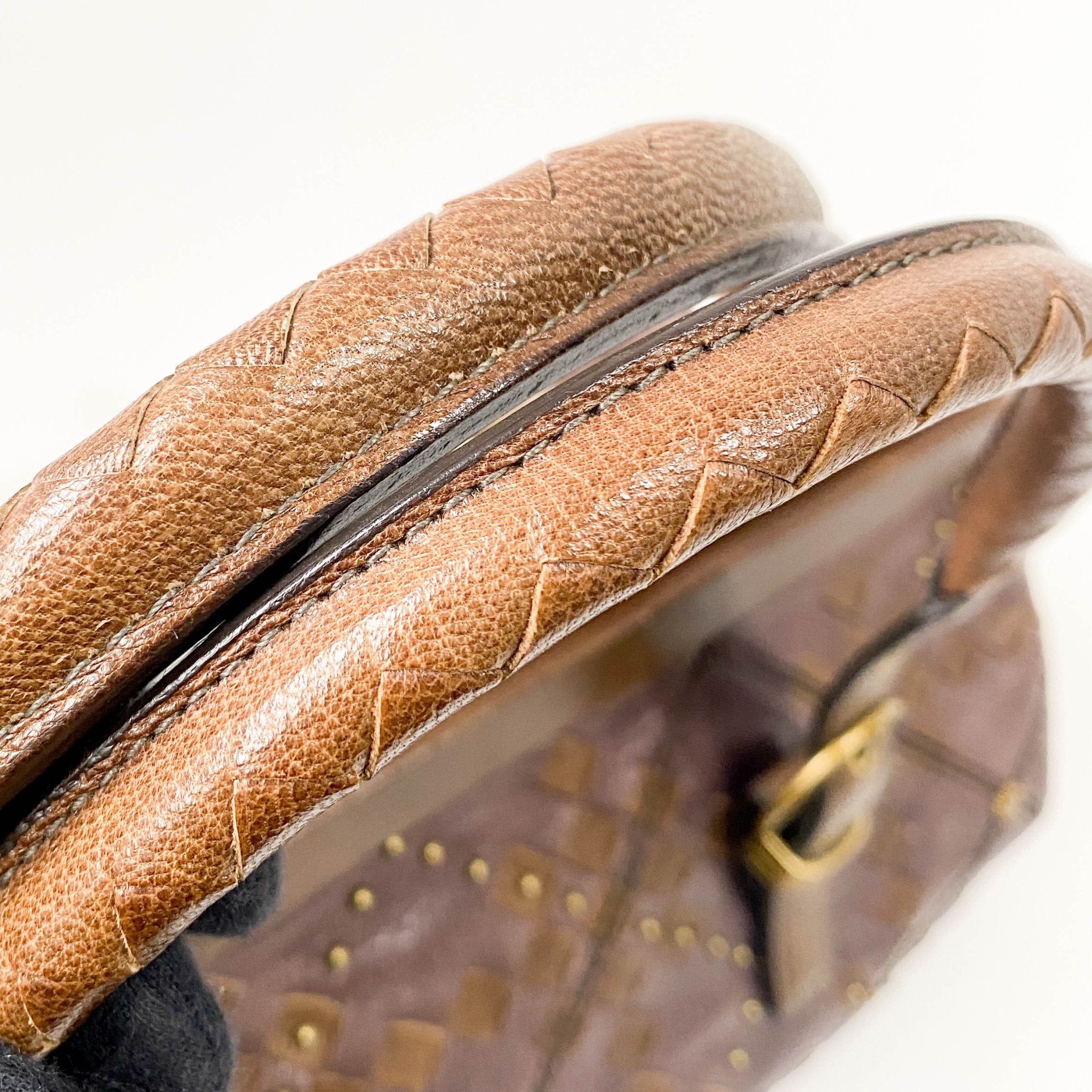 BOTTEGA VENETA Intrecciato & Studs Brown Leather Handle Bag, in , Sold by HIVE PRELOVED - Handle Bags, ,