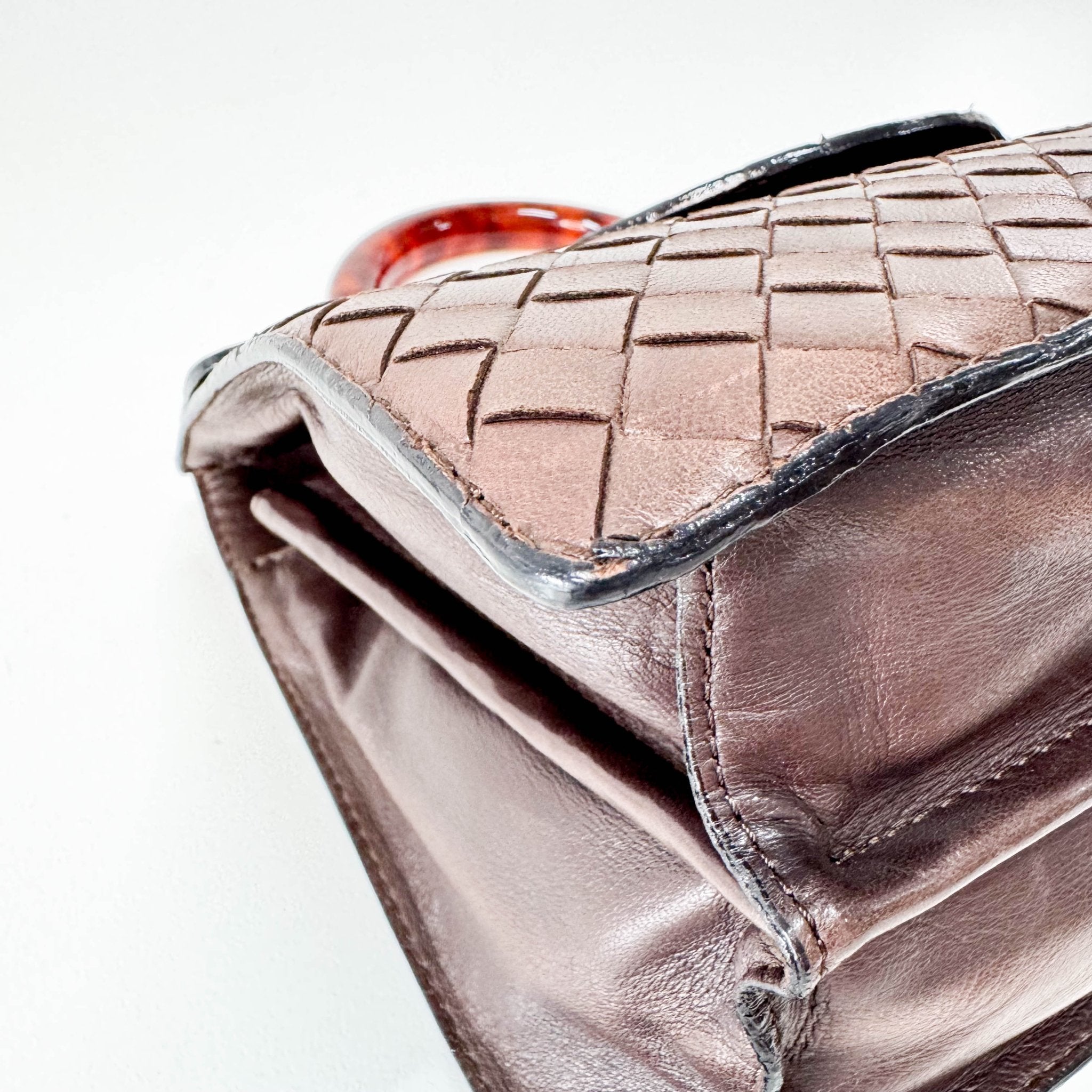 BOTTEGA VENETA Intrecciato Tortoise Shell Mini Handle Bag, in , Sold by HIVE PRELOVED - Handle Bags, ,