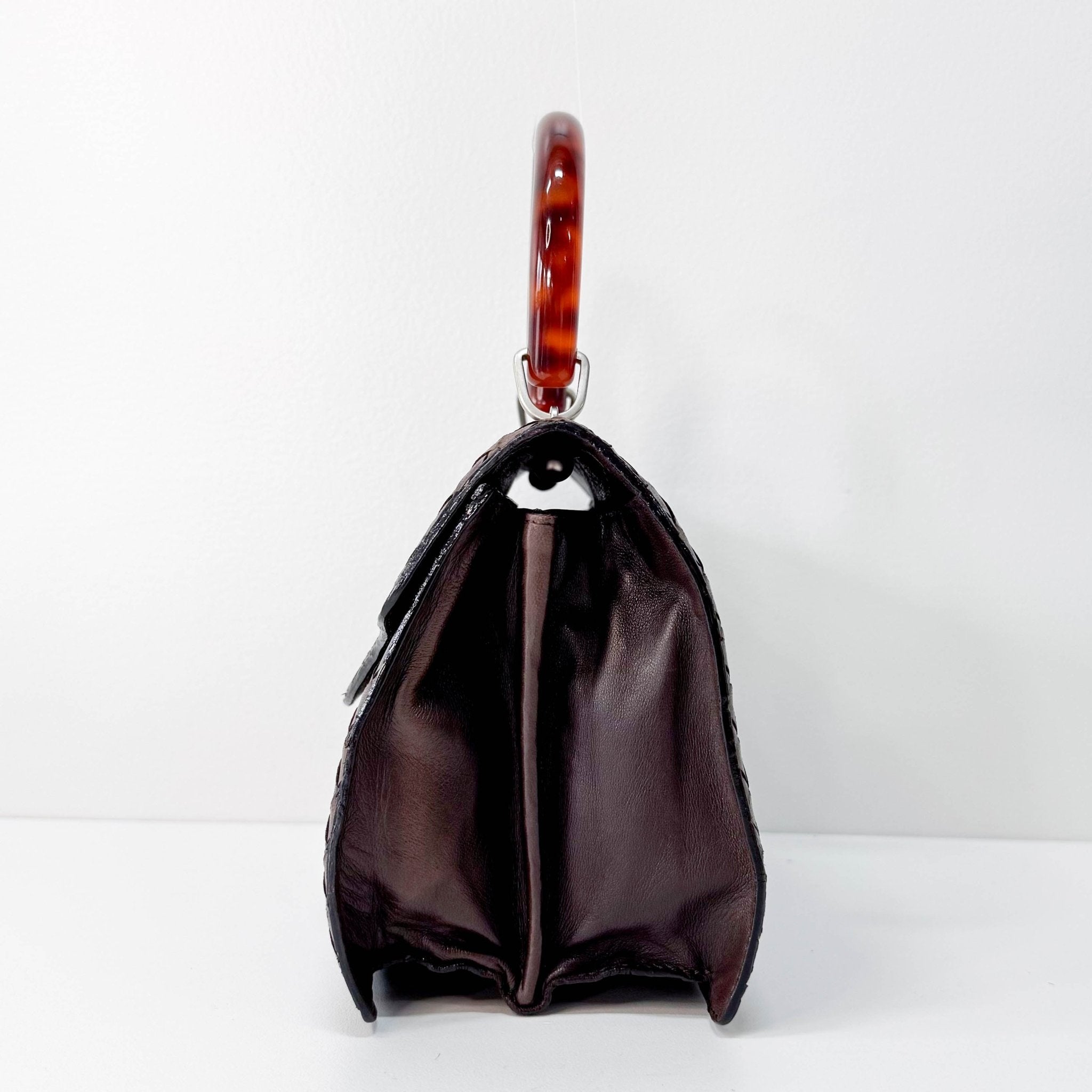 BOTTEGA VENETA Intrecciato Tortoise Shell Mini Handle Bag, in , Sold by HIVE PRELOVED - Handle Bags, ,