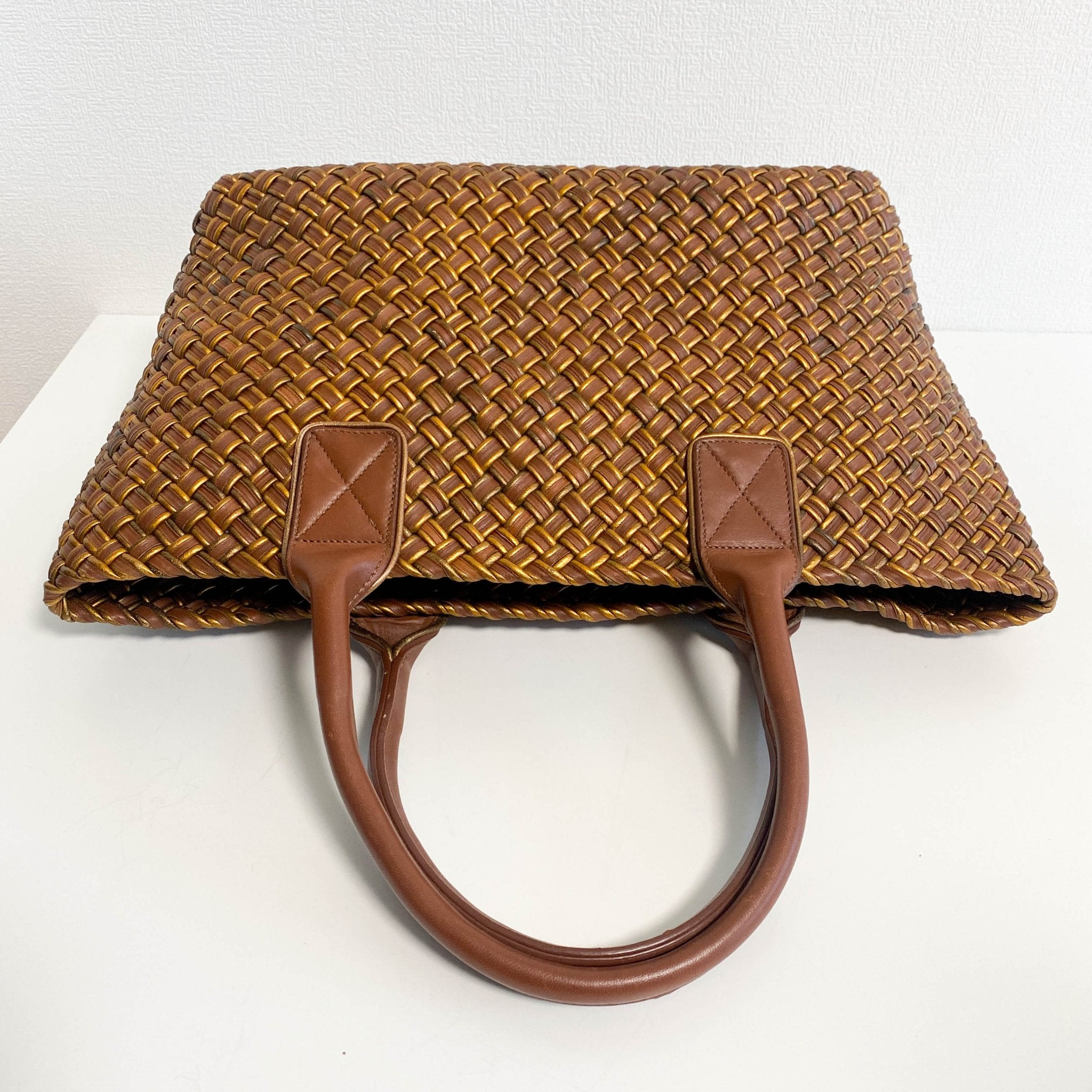 BOTTEGA VENETA Intrecciato Woven Tote Metallic Gold / Brown, in , Sold by HIVE PRELOVED - Totes, ,