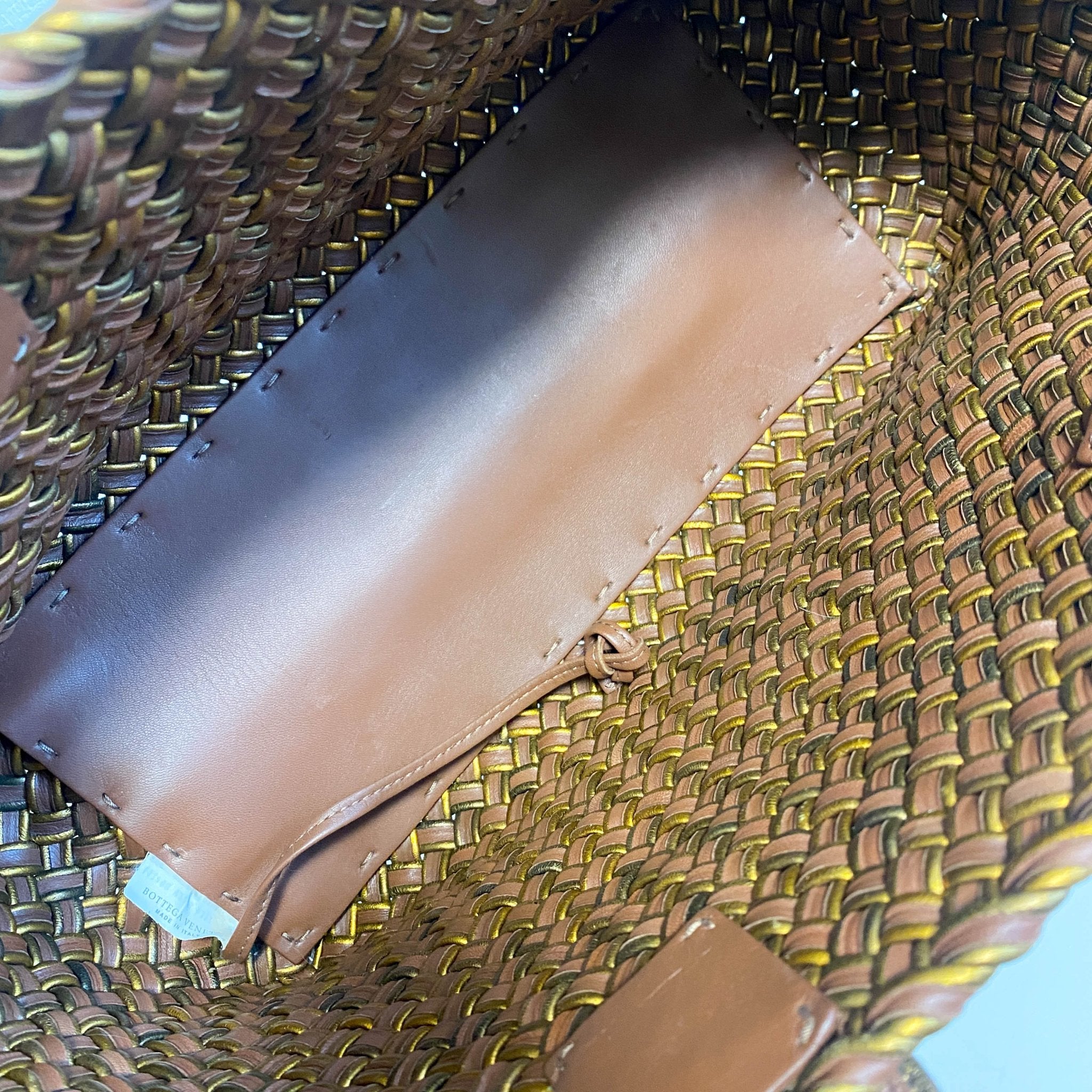 BOTTEGA VENETA Intrecciato Woven Tote Metallic Gold / Brown, in , Sold by HIVE PRELOVED - Totes, ,