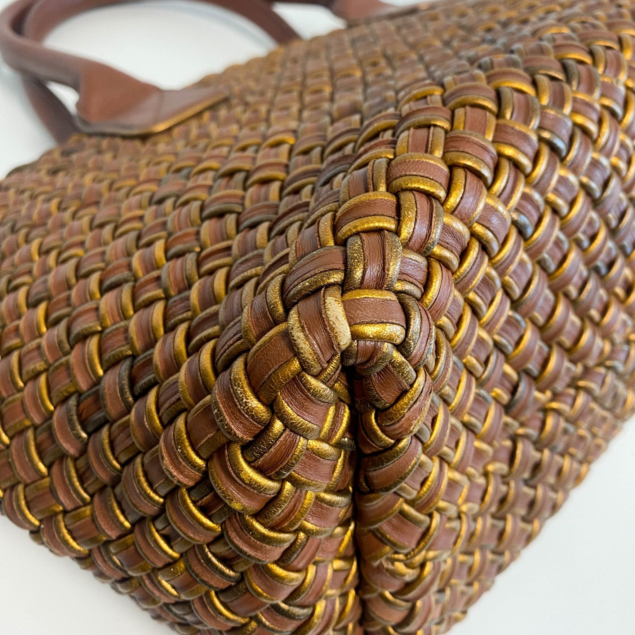BOTTEGA VENETA Intrecciato Woven Tote Metallic Gold / Brown, in , Sold by HIVE PRELOVED - Totes, ,