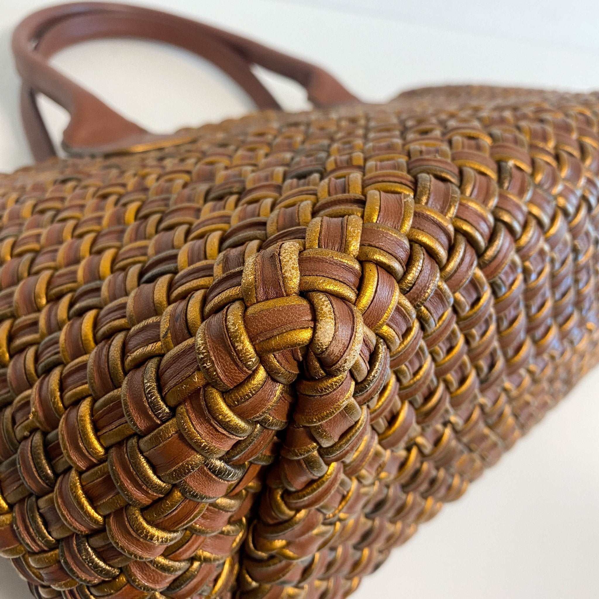 BOTTEGA VENETA Intrecciato Woven Tote Metallic Gold / Brown, in , Sold by HIVE PRELOVED - Totes, ,