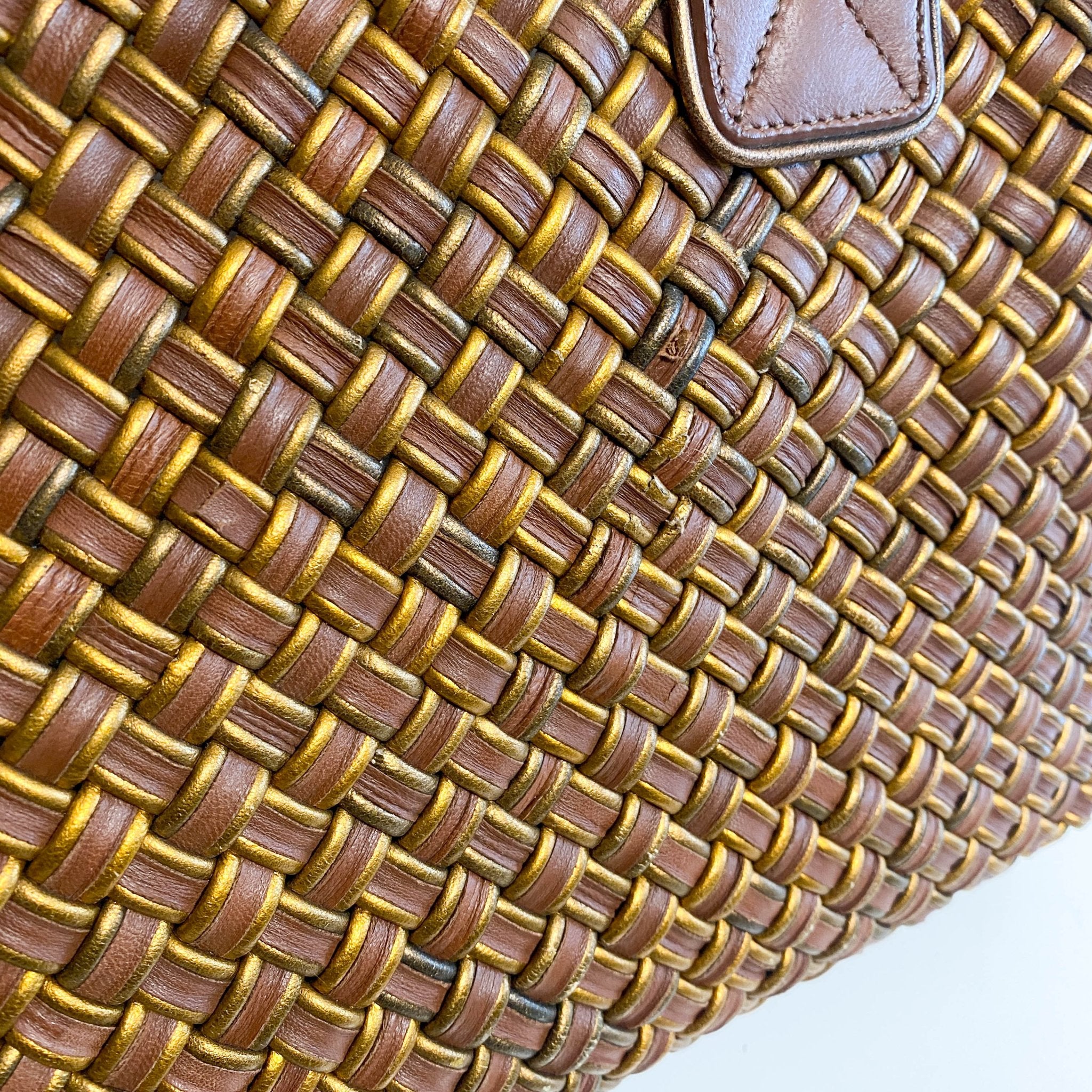 BOTTEGA VENETA Intrecciato Woven Tote Metallic Gold / Brown, in , Sold by HIVE PRELOVED - Totes, ,