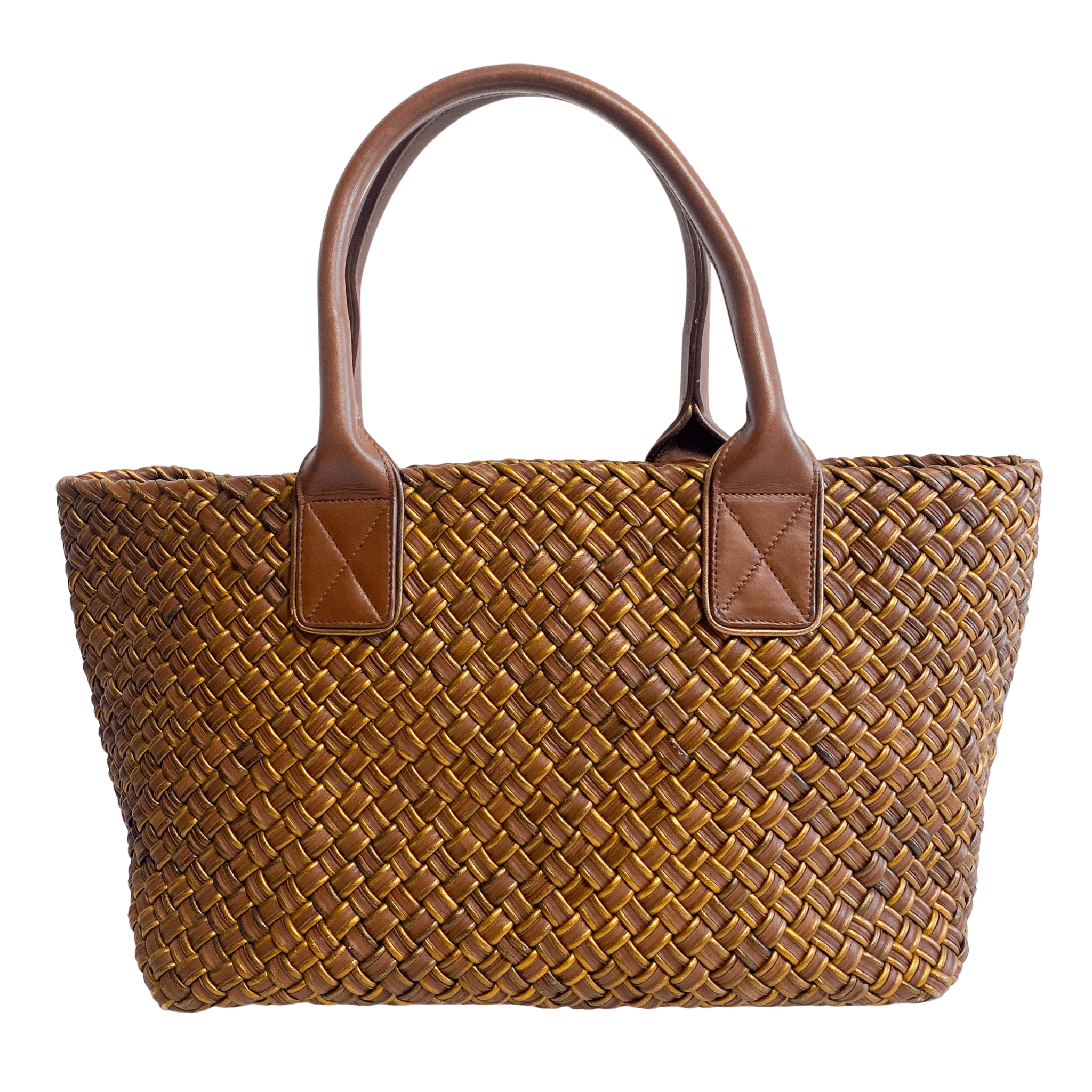 BOTTEGA VENETA Intrecciato Woven Tote Metallic Gold / Brown, in , Sold by HIVE PRELOVED - Totes, ,