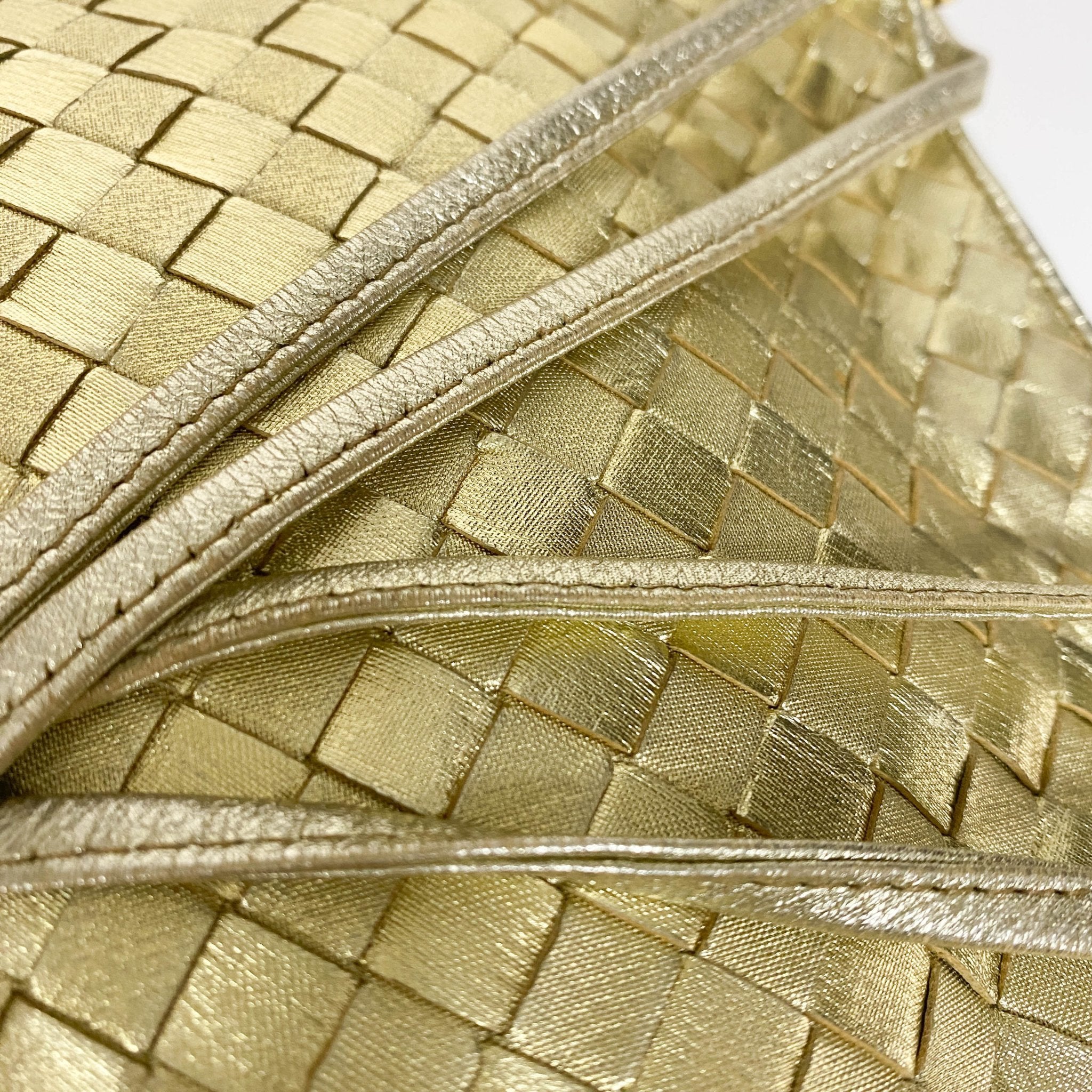 BOTTEGA VENETA Metallic Gold Intrecciato Leather Mini Shoulder / Crossbody Bag, in , Sold by HIVE PRELOVED - Shoulder Bags, ,