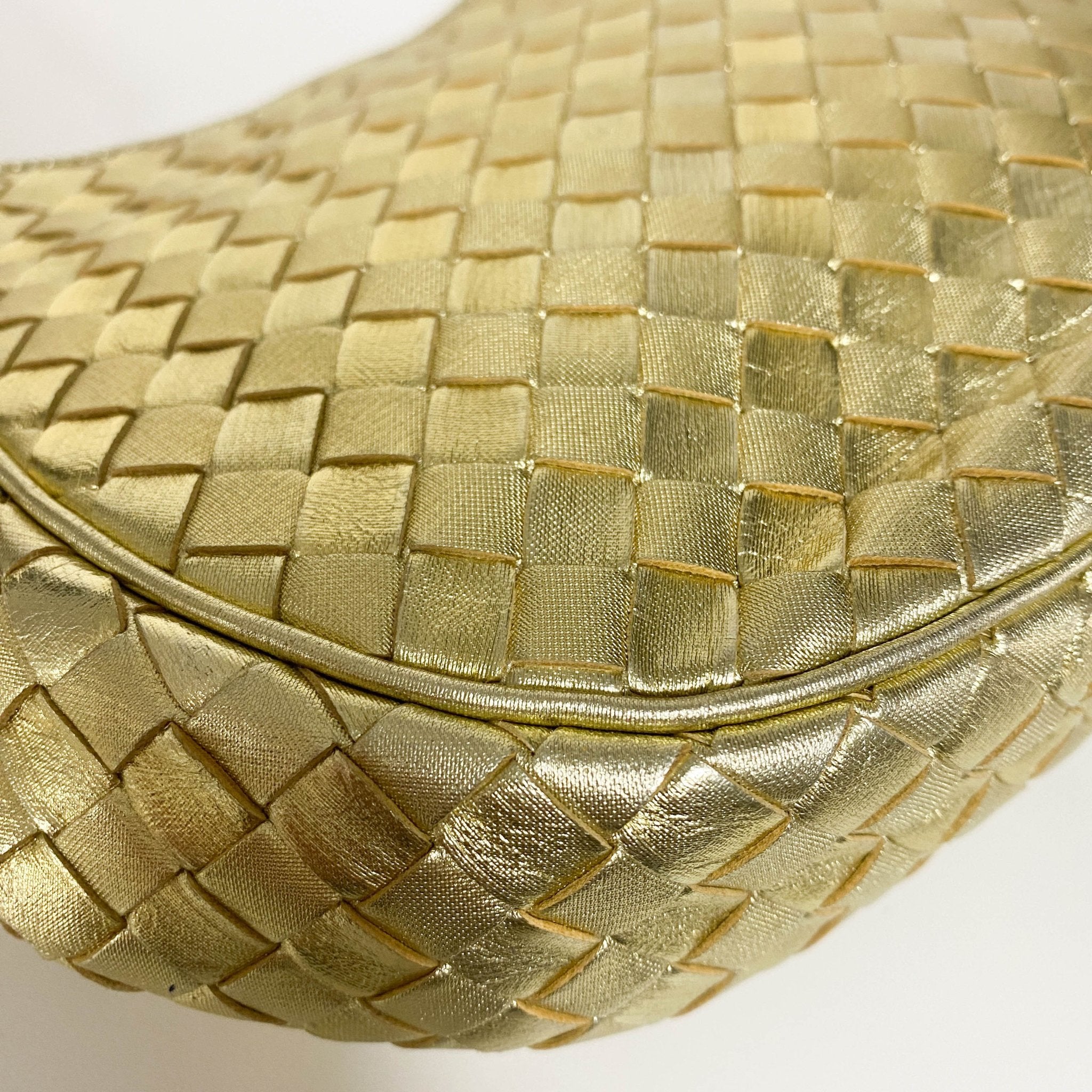BOTTEGA VENETA Metallic Gold Intrecciato Leather Mini Shoulder / Crossbody Bag, in , Sold by HIVE PRELOVED - Shoulder Bags, ,