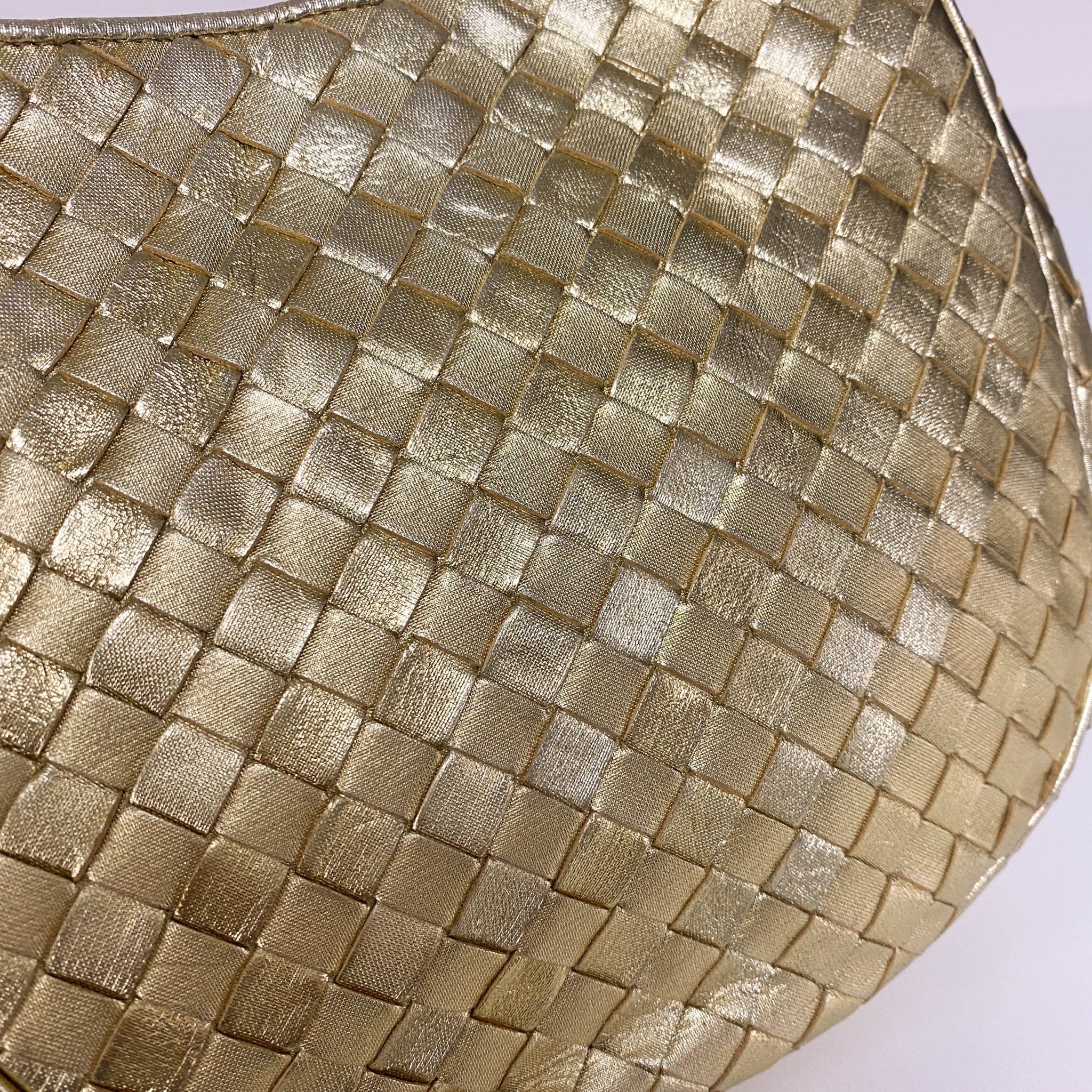 BOTTEGA VENETA Metallic Gold Intrecciato Leather Mini Shoulder / Crossbody Bag, in , Sold by HIVE PRELOVED - Shoulder Bags, ,