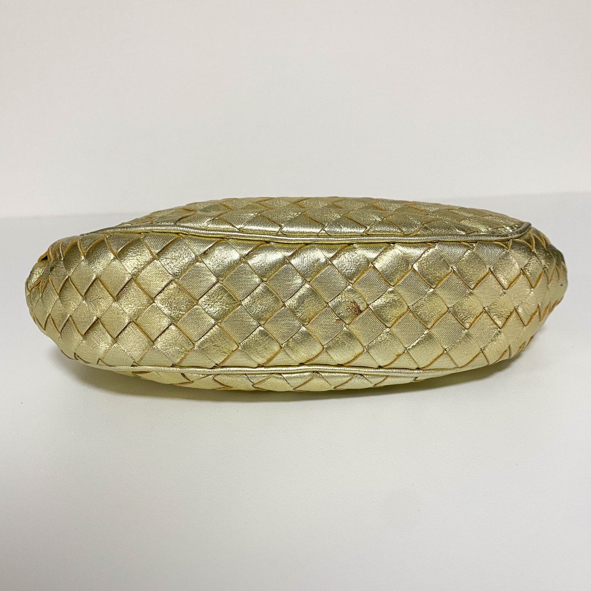 BOTTEGA VENETA Metallic Gold Intrecciato Leather Mini Shoulder / Crossbody Bag, in , Sold by HIVE PRELOVED - Shoulder Bags, ,