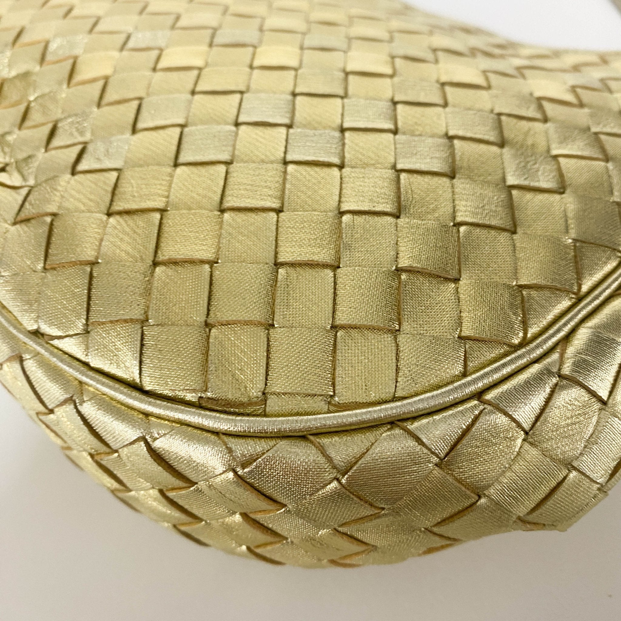 BOTTEGA VENETA Metallic Gold Intrecciato Leather Mini Shoulder / Crossbody Bag, in , Sold by HIVE PRELOVED - Shoulder Bags, ,