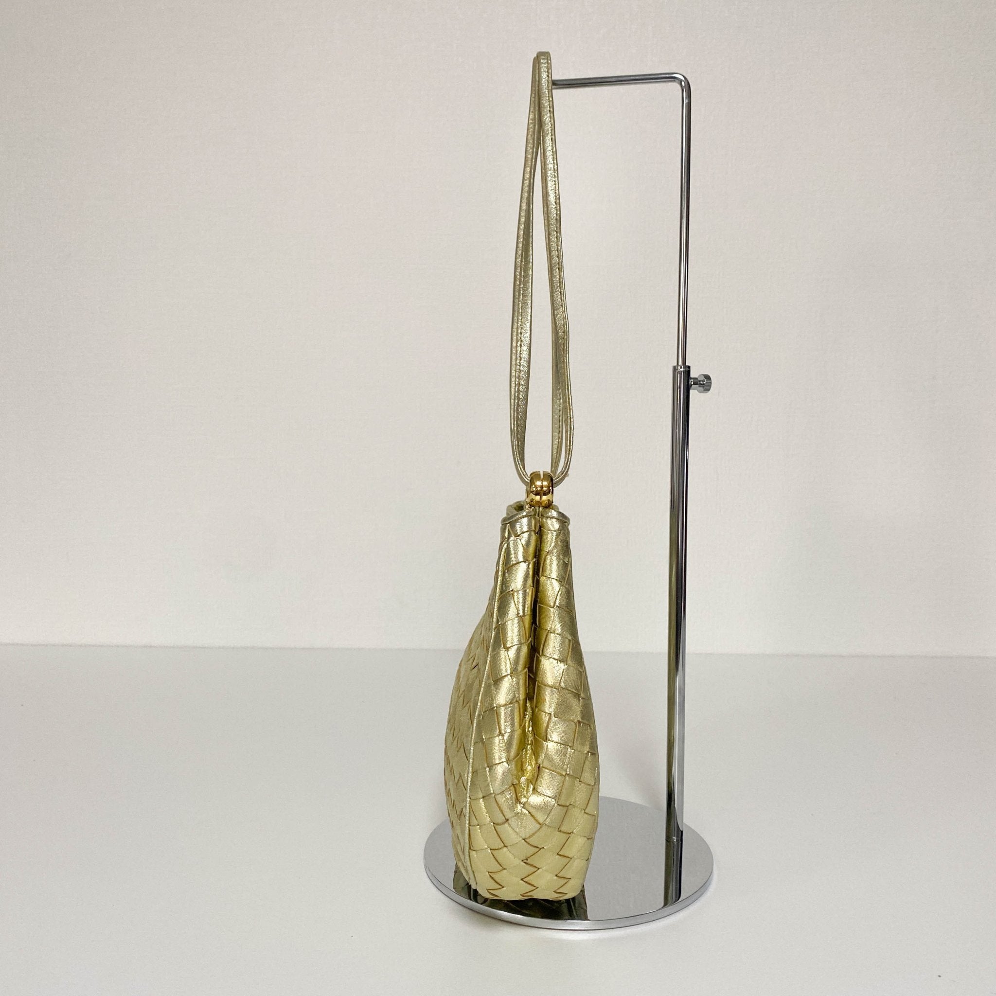 BOTTEGA VENETA Metallic Gold Intrecciato Leather Mini Shoulder / Crossbody Bag, in , Sold by HIVE PRELOVED - Shoulder Bags, ,