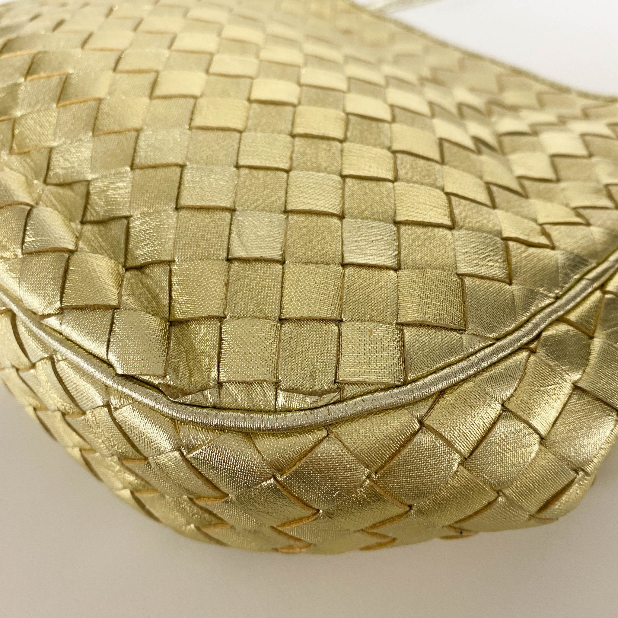 BOTTEGA VENETA Metallic Gold Intrecciato Leather Mini Shoulder / Crossbody Bag, in , Sold by HIVE PRELOVED - Shoulder Bags, ,