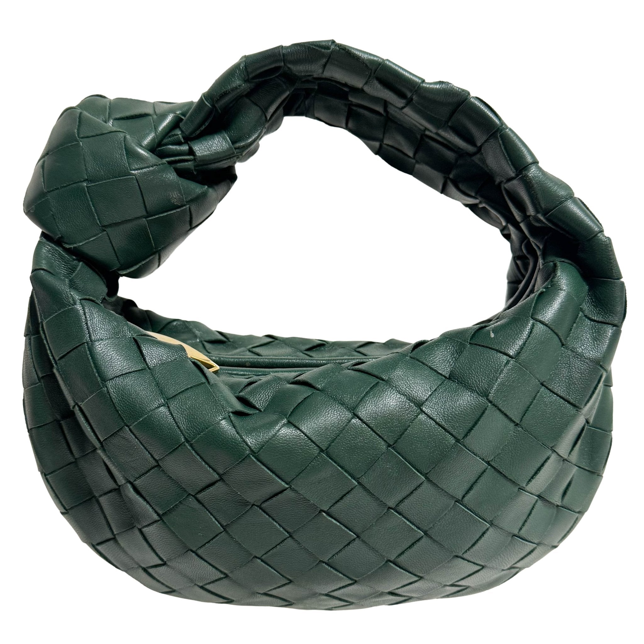 BOTTEGA VENETA Mini Jodie Intrecciato Leather Forest Green Handbag, in , Sold by HIVE PRELOVED - Handle Bags, ,