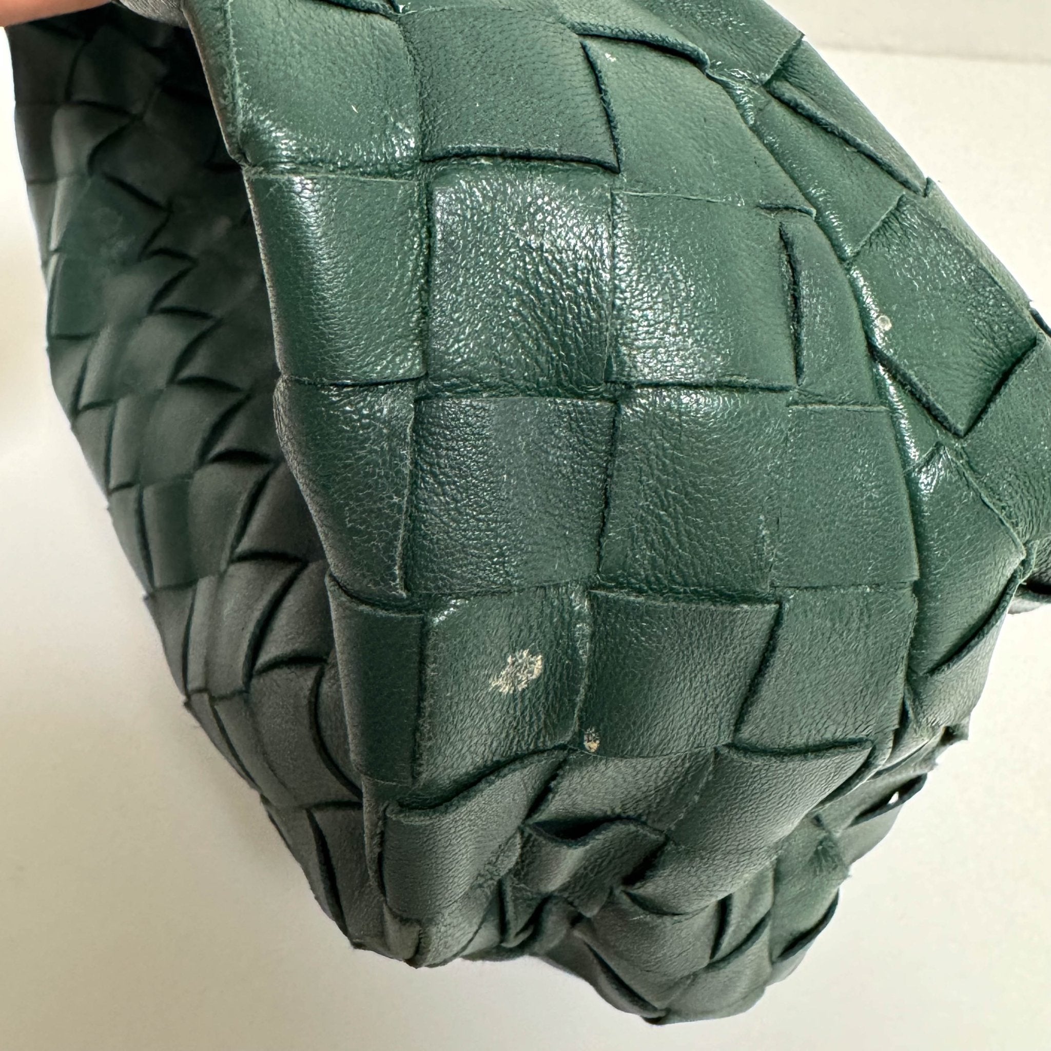 BOTTEGA VENETA Mini Jodie Intrecciato Leather Forest Green Handbag, in , Sold by HIVE PRELOVED - Handle Bags, ,