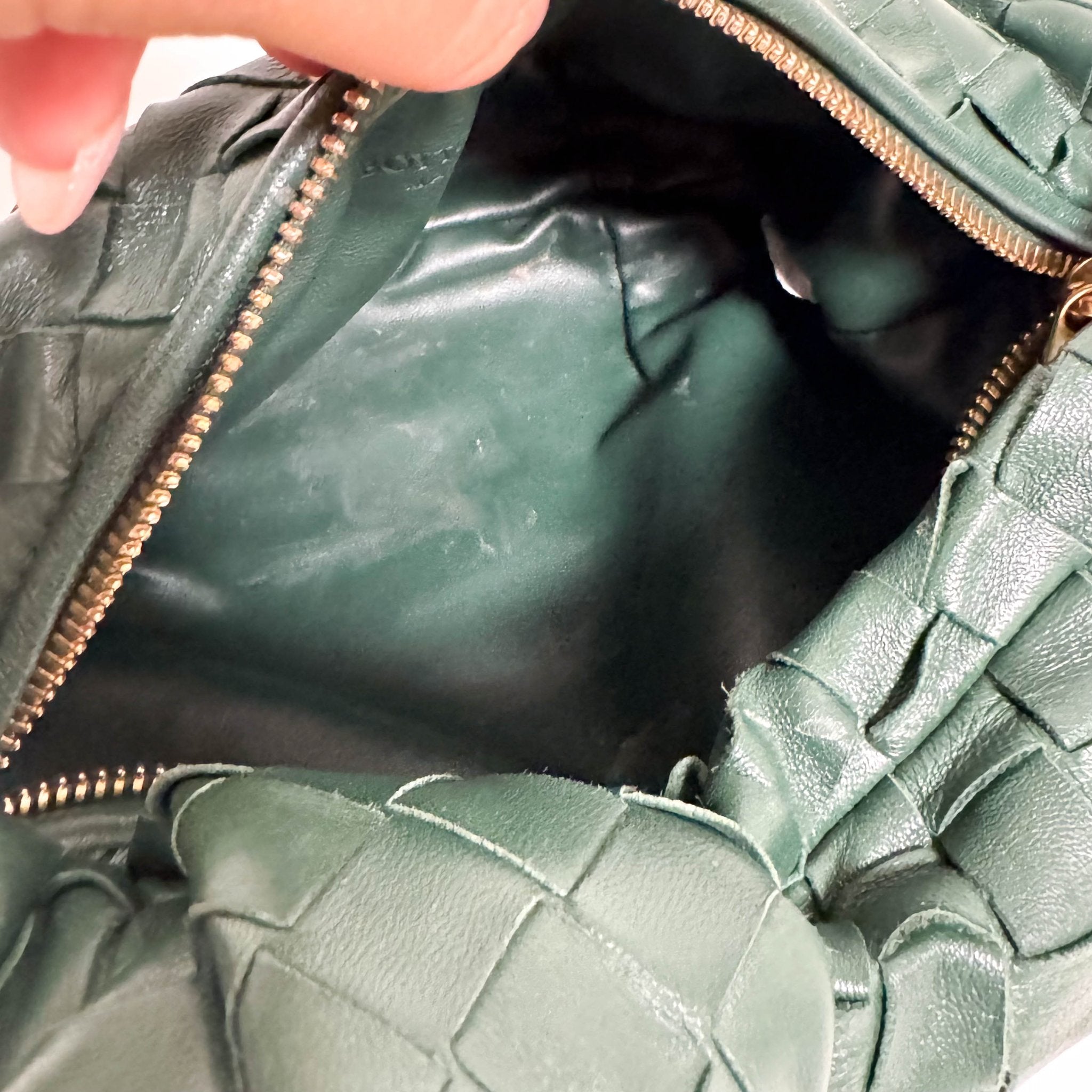 BOTTEGA VENETA Mini Jodie Intrecciato Leather Forest Green Handbag, in , Sold by HIVE PRELOVED - Handle Bags, ,