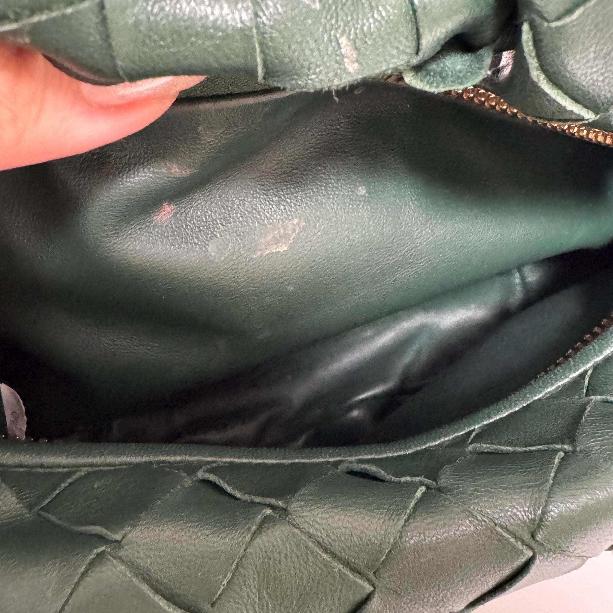 BOTTEGA VENETA Mini Jodie Intrecciato Leather Forest Green Handbag, in , Sold by HIVE PRELOVED - Handle Bags, ,