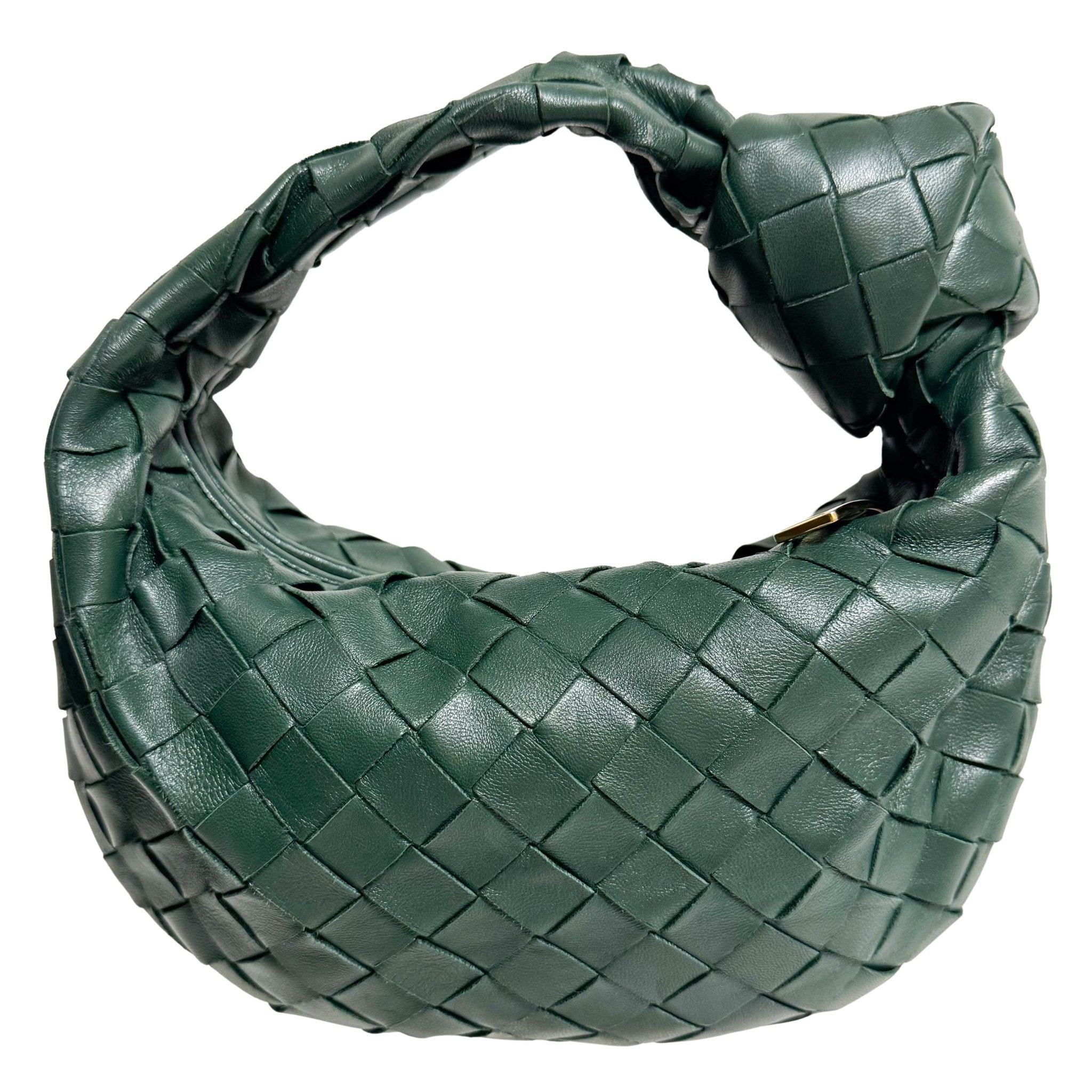 BOTTEGA VENETA Mini Jodie Intrecciato Leather Forest Green Handbag, in , Sold by HIVE PRELOVED - Handle Bags, ,