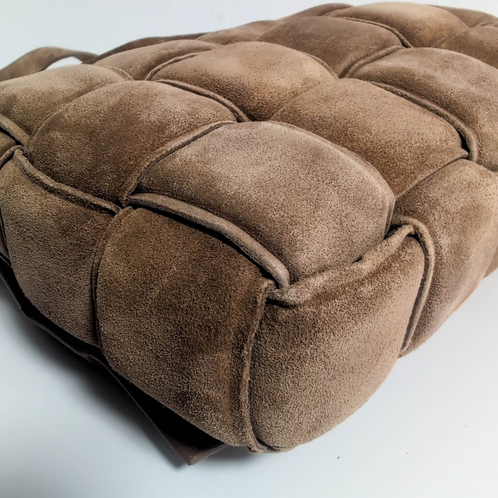 BOTTEGA VENETA Padded Cassette Crossbody Shoulderbag Suede Brown MaxiIntrecciato, in , Sold by HIVE PRELOVED - Crossbody bags