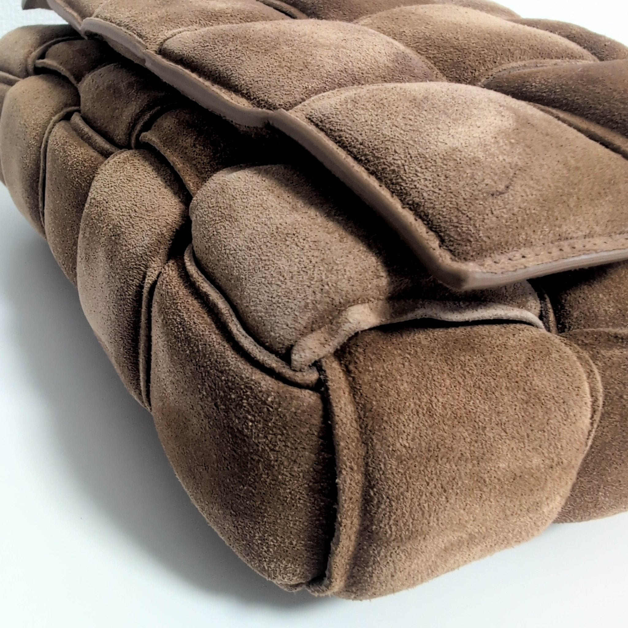 BOTTEGA VENETA Padded Cassette Crossbody Shoulderbag Suede Brown MaxiIntrecciato, in , Sold by HIVE PRELOVED - Crossbody bags