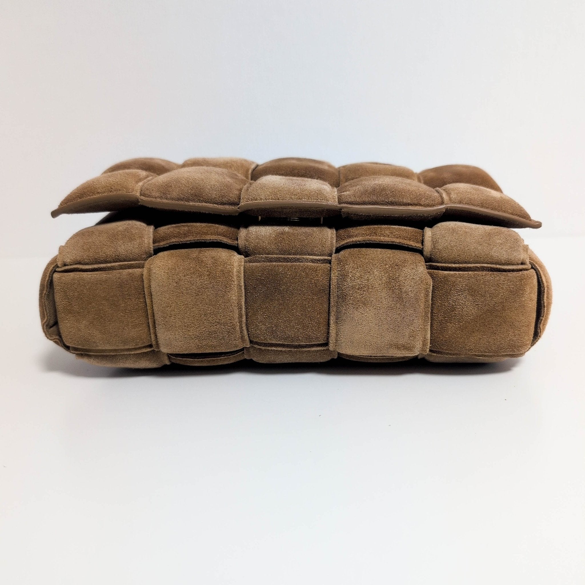 BOTTEGA VENETA Padded Cassette Crossbody Shoulderbag Suede Brown MaxiIntrecciato, in , Sold by HIVE PRELOVED - Crossbody bags