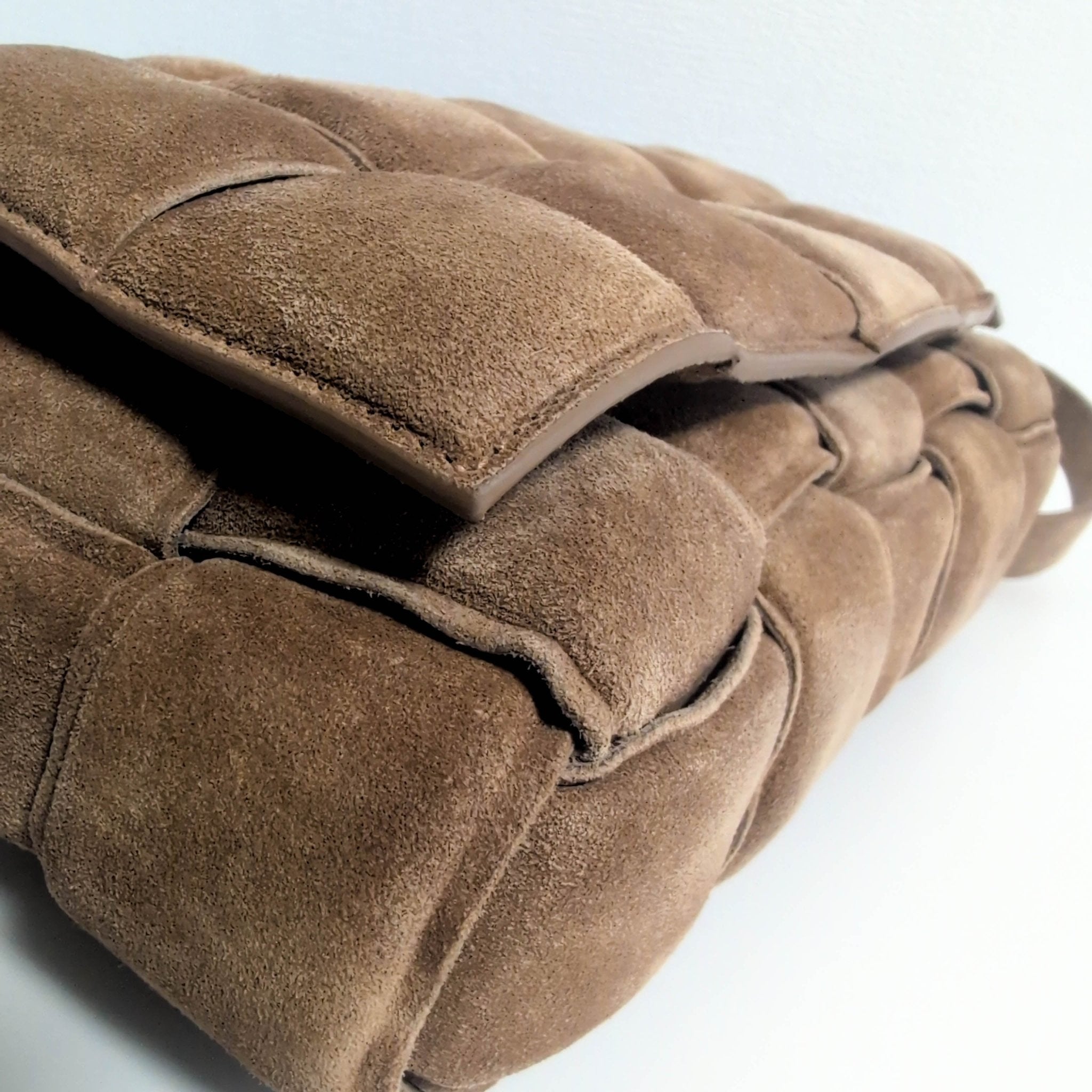 BOTTEGA VENETA Padded Cassette Crossbody Shoulderbag Suede Brown MaxiIntrecciato, in , Sold by HIVE PRELOVED - Crossbody bags