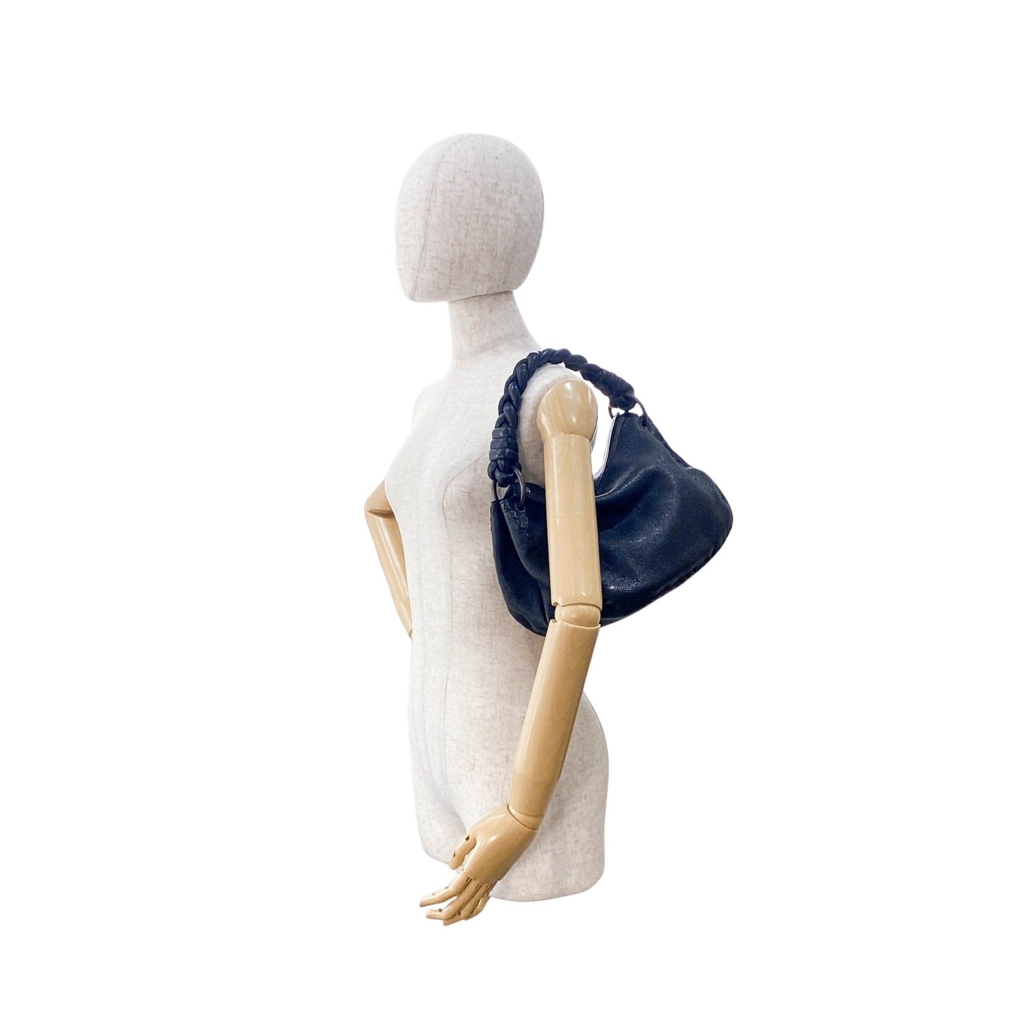 BOTTEGA VENETA Plaited Handle Black Leather Handle Bag, in , Sold by HIVE PRELOVED - Handle Bags, ,