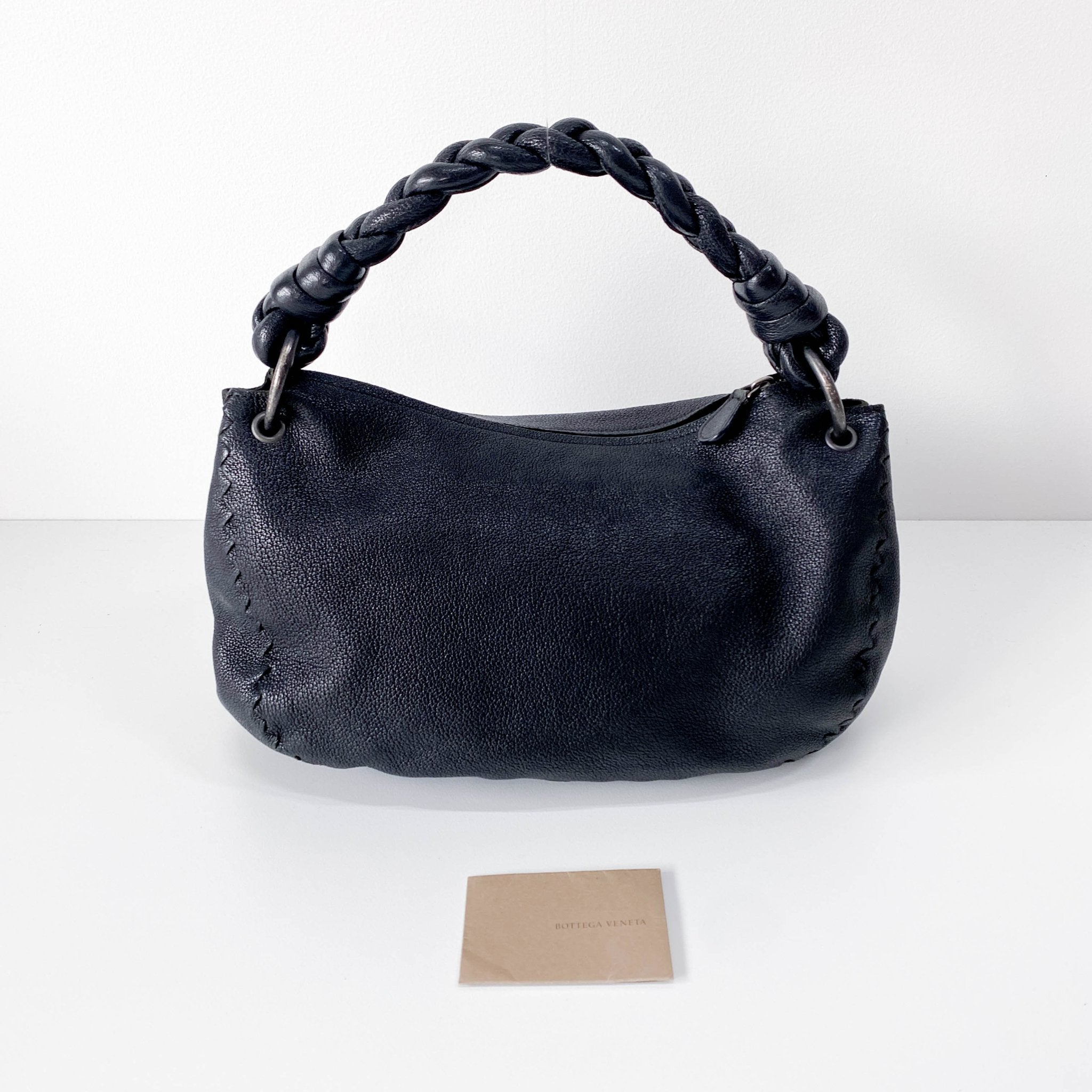 BOTTEGA VENETA Plaited Handle Black Leather Handle Bag, in , Sold by HIVE PRELOVED - Handle Bags, ,