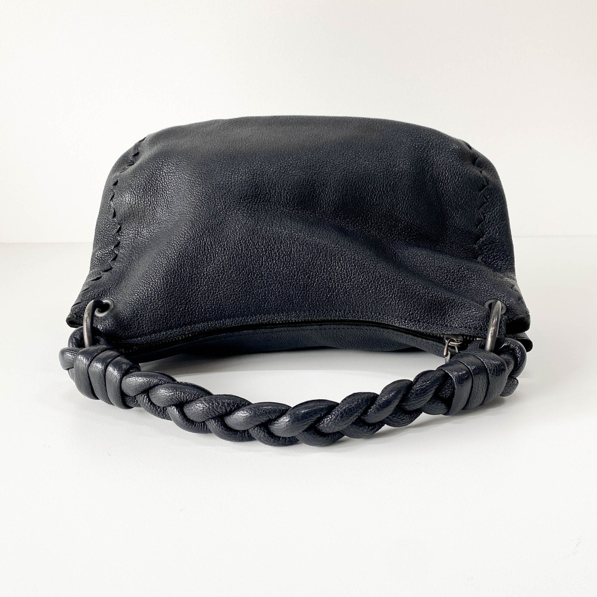 BOTTEGA VENETA Plaited Handle Black Leather Handle Bag, in , Sold by HIVE PRELOVED - Handle Bags, ,