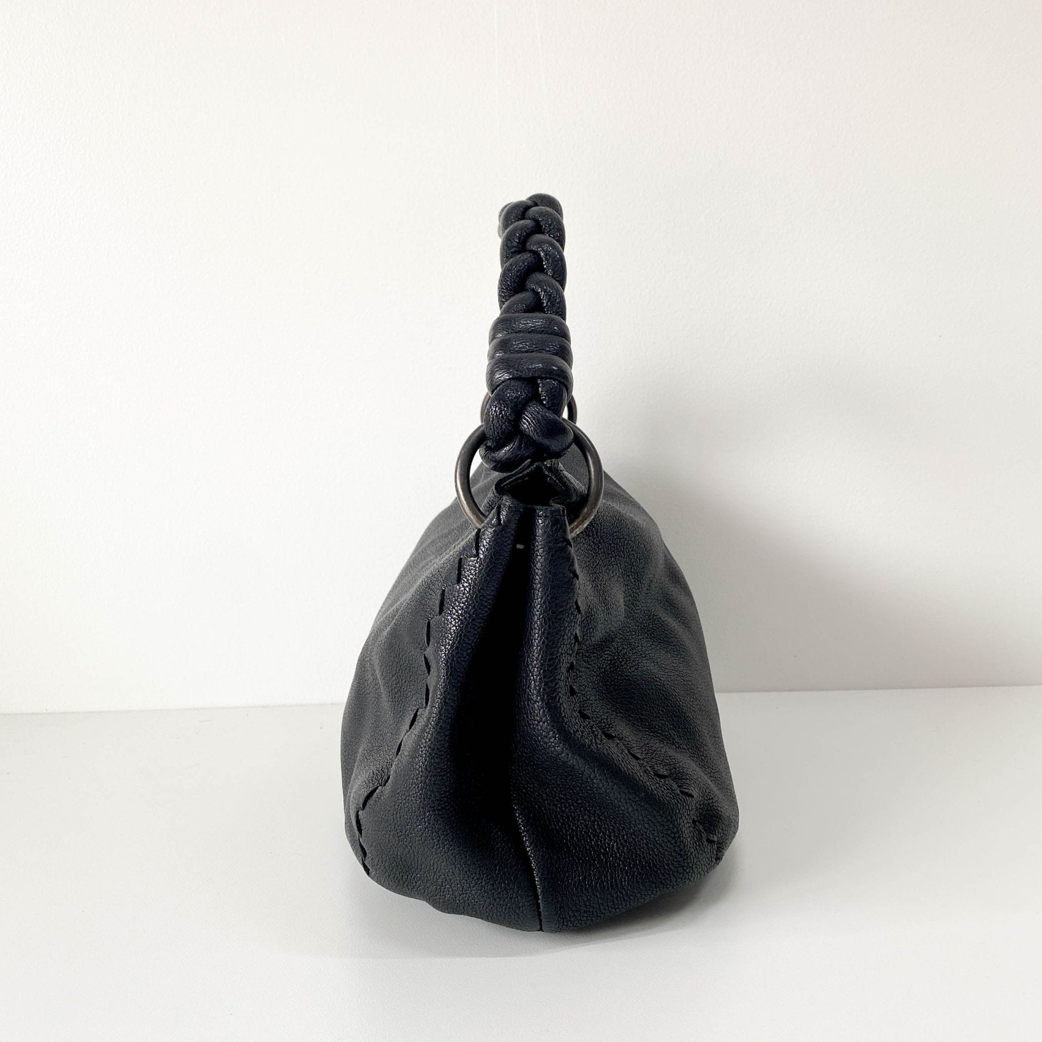 BOTTEGA VENETA Plaited Handle Black Leather Handle Bag, in , Sold by HIVE PRELOVED - Handle Bags, ,