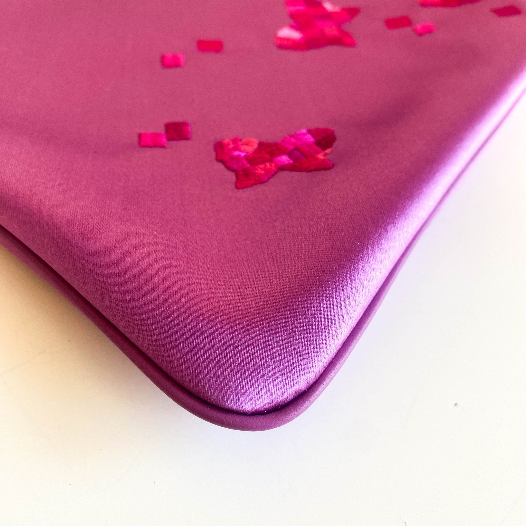 BOTTEGA VENETA Purple Satin Butterflies Embroidered Shoulder Bag, in , Sold by HIVE PRELOVED - Shoulder Bags, ,