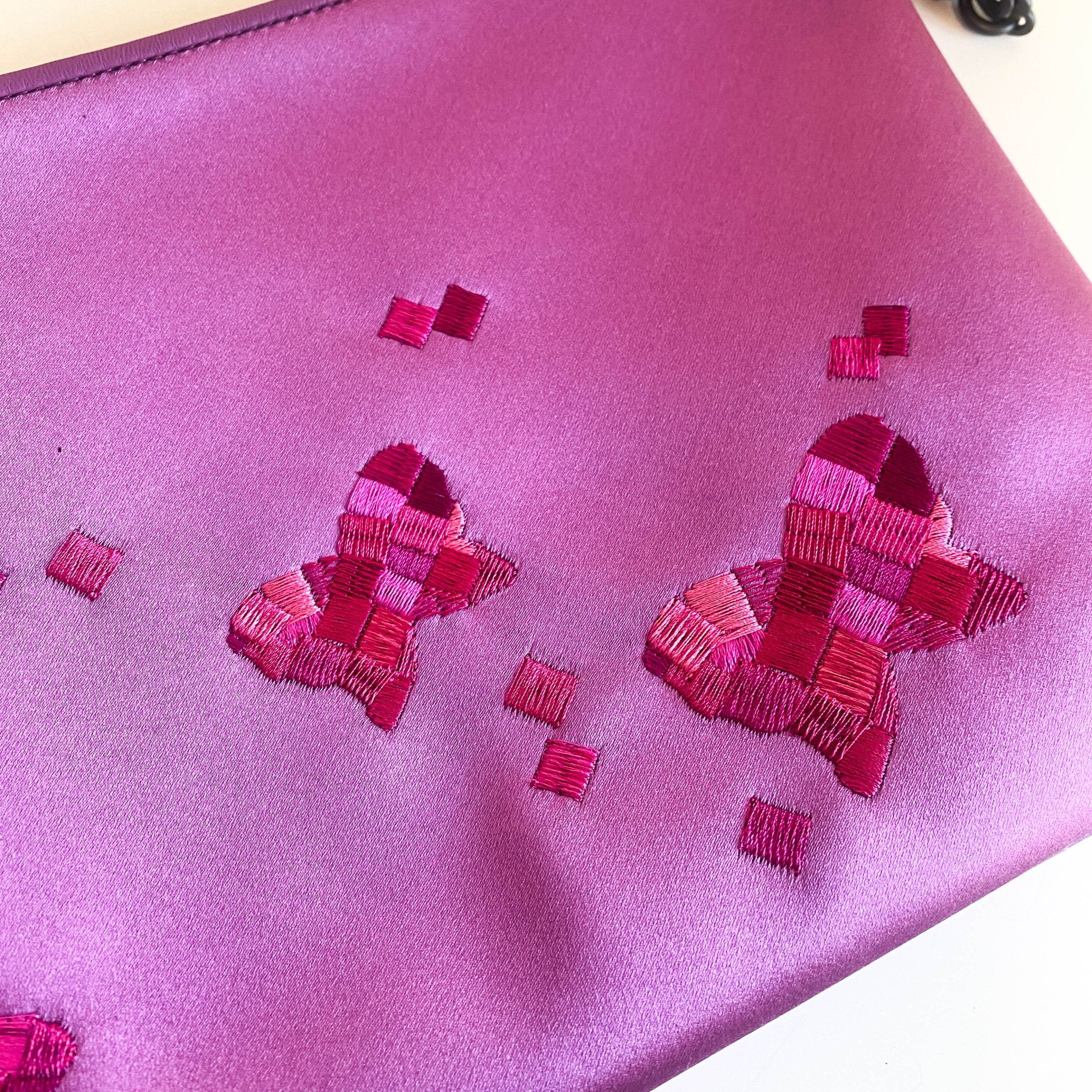 BOTTEGA VENETA Purple Satin Butterflies Embroidered Shoulder Bag, in , Sold by HIVE PRELOVED - Shoulder Bags, ,