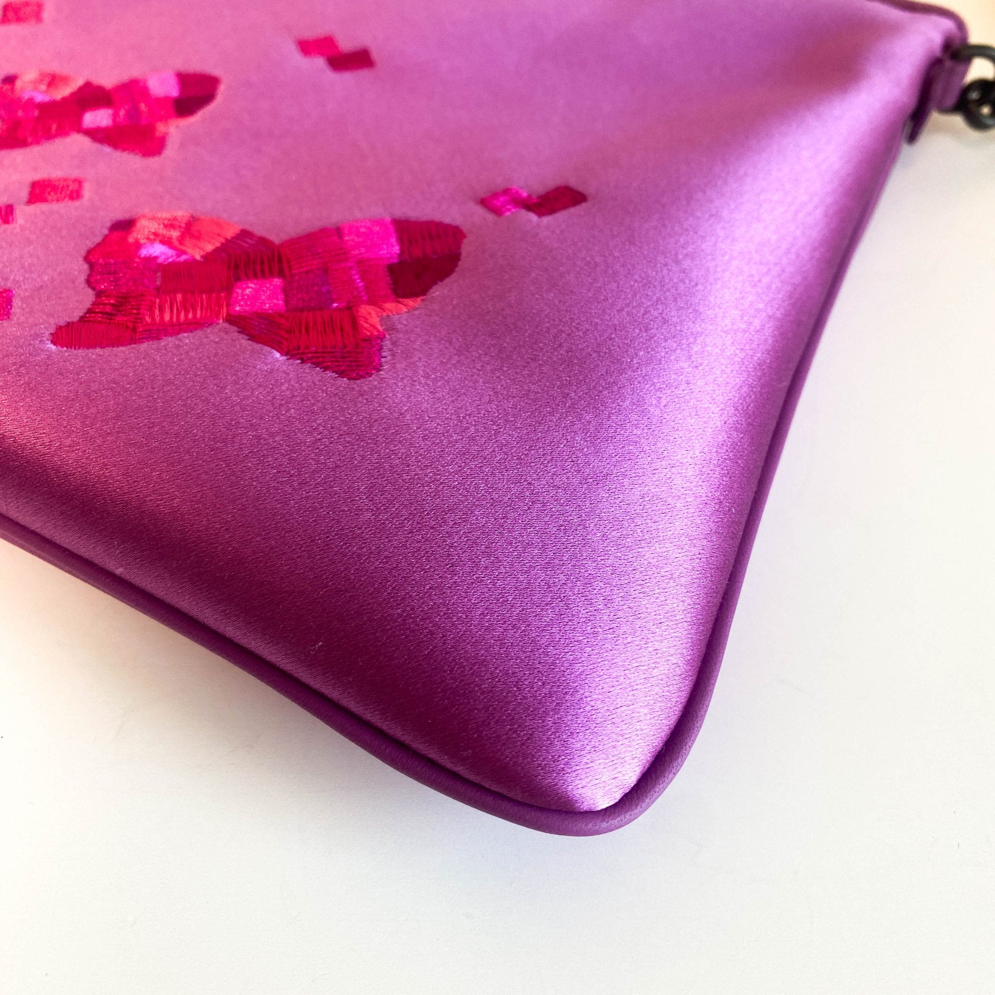 BOTTEGA VENETA Purple Satin Butterflies Embroidered Shoulder Bag, in , Sold by HIVE PRELOVED - Shoulder Bags, ,