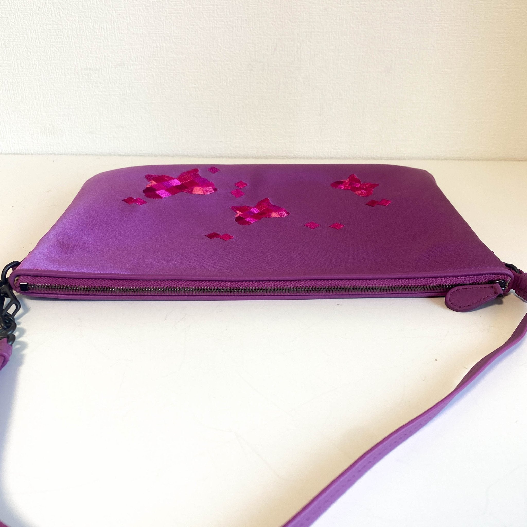 BOTTEGA VENETA Purple Satin Butterflies Embroidered Shoulder Bag, in , Sold by HIVE PRELOVED - Shoulder Bags, ,