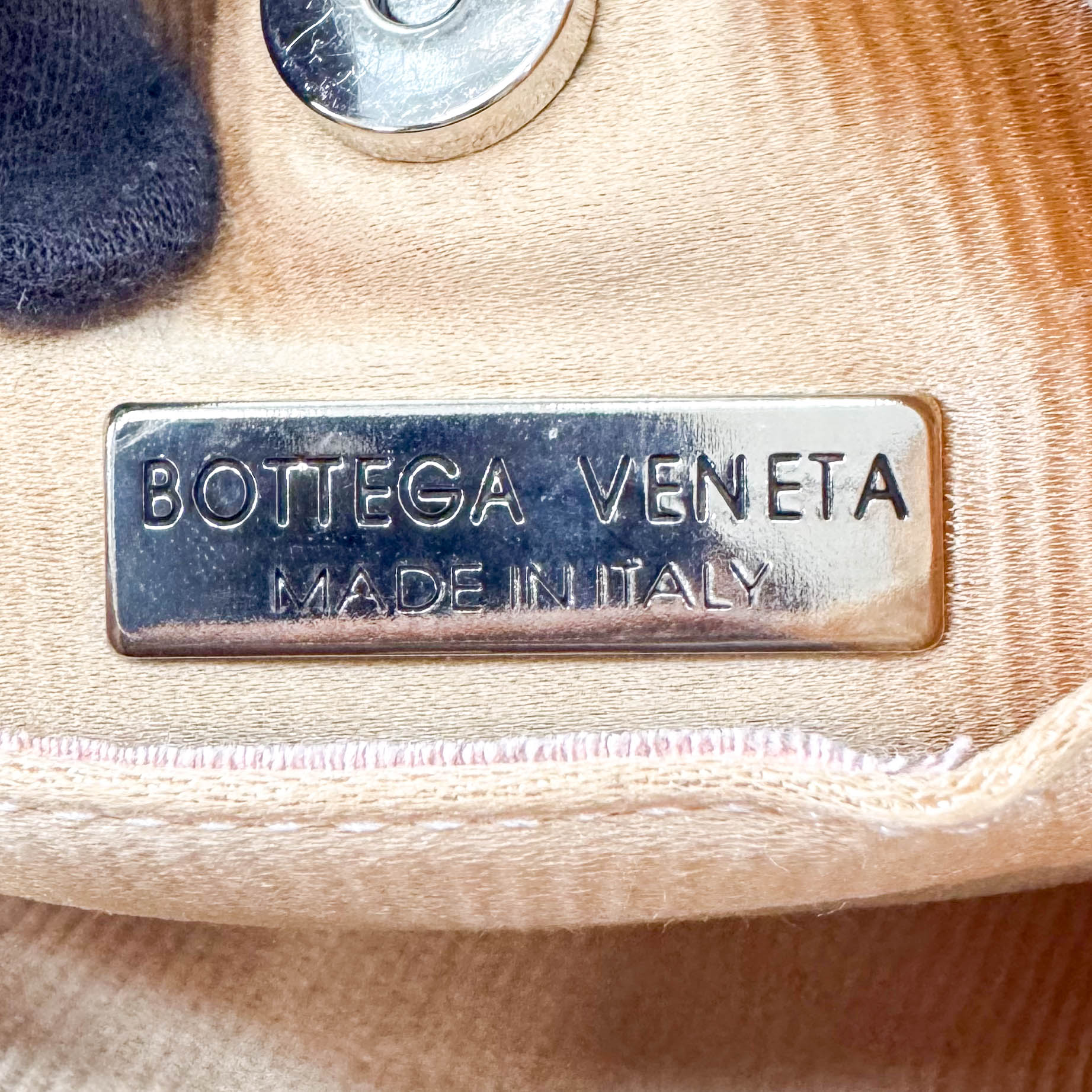 BOTTEGA VENETA Rose Gold Satin Mini Tote Bag, in , Sold by HIVE PRELOVED - Mini bags, ,