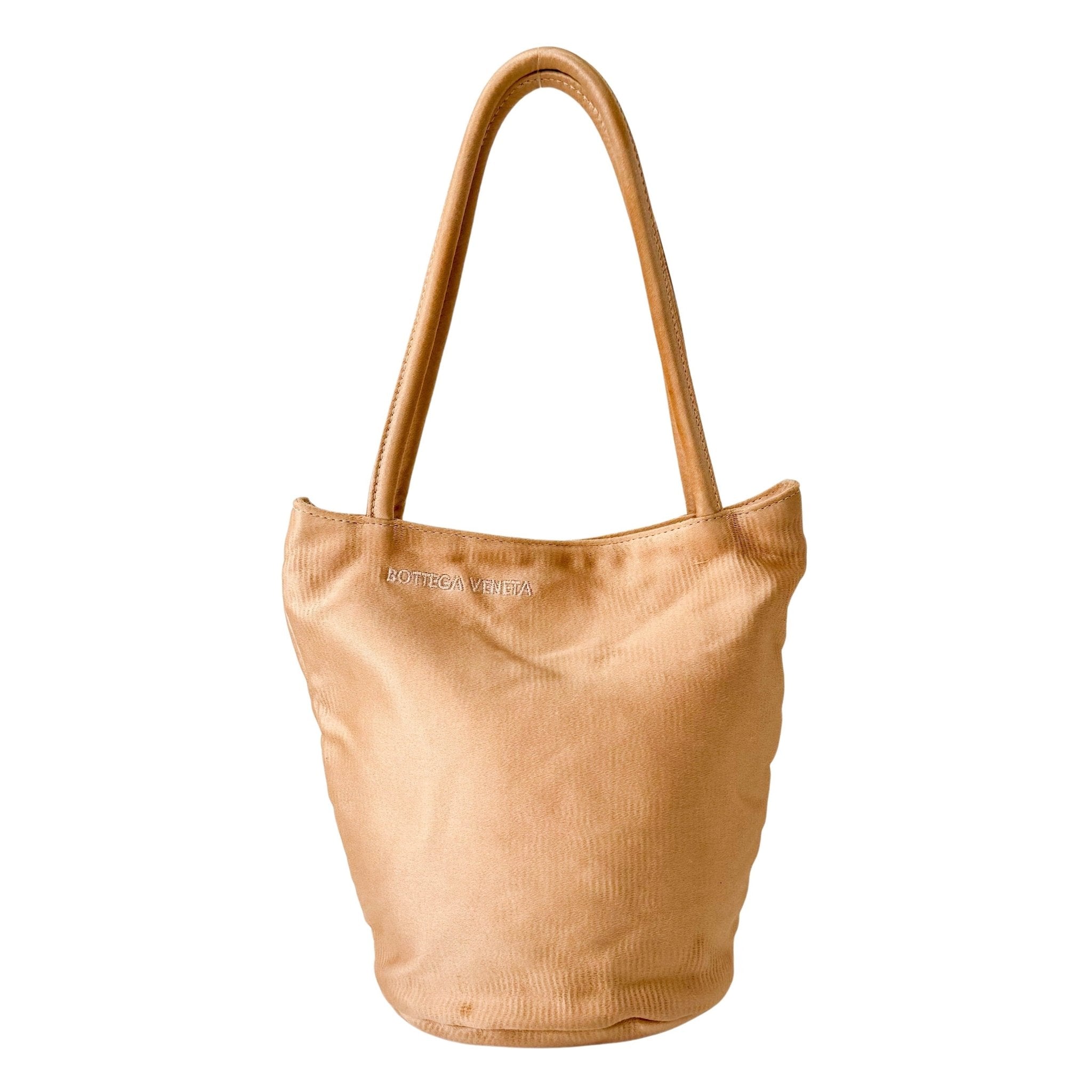 BOTTEGA VENETA Rose Gold Satin Mini Tote Bag, in , Sold by HIVE PRELOVED - Mini bags, ,