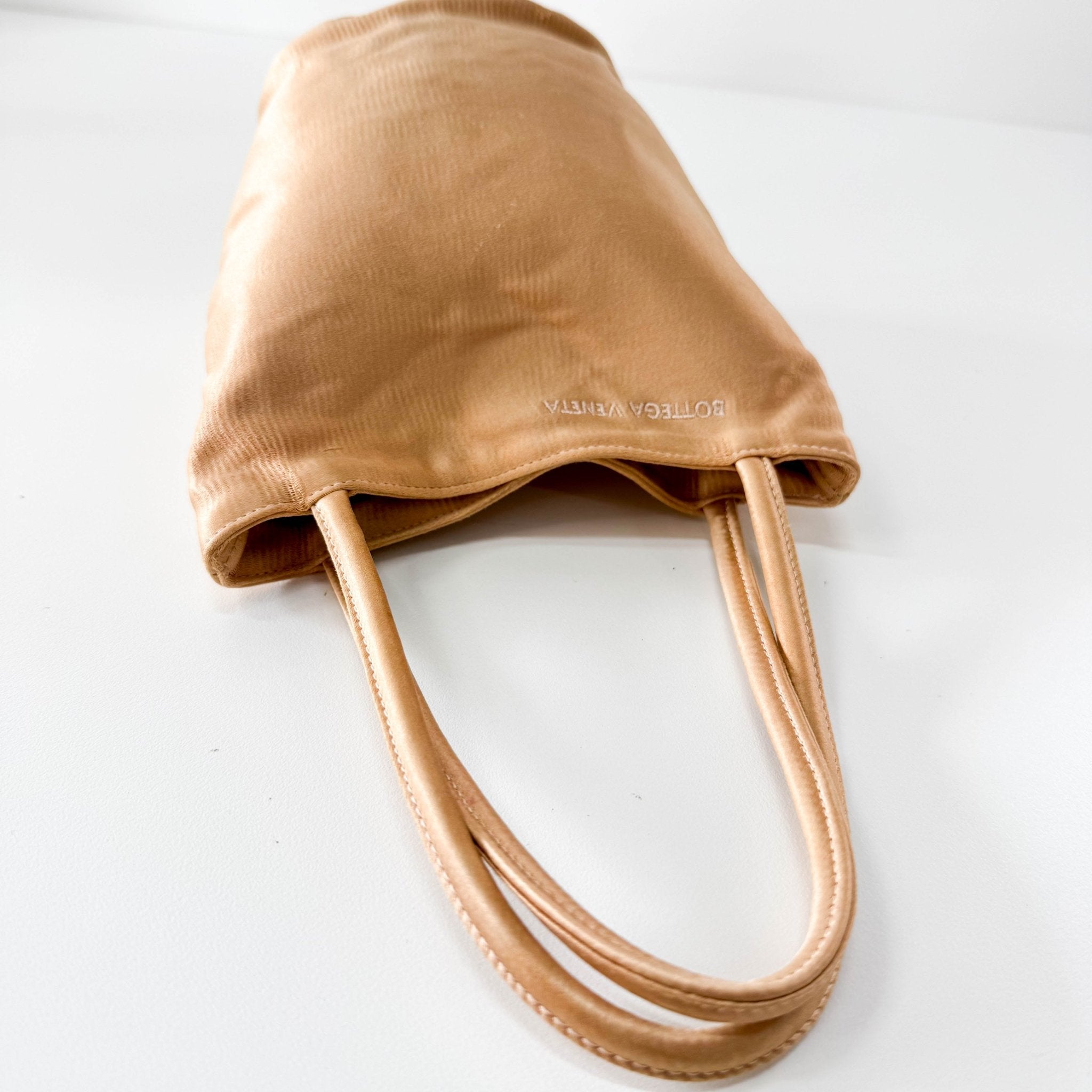 BOTTEGA VENETA Rose Gold Satin Mini Tote Bag, in , Sold by HIVE PRELOVED - Mini bags, ,