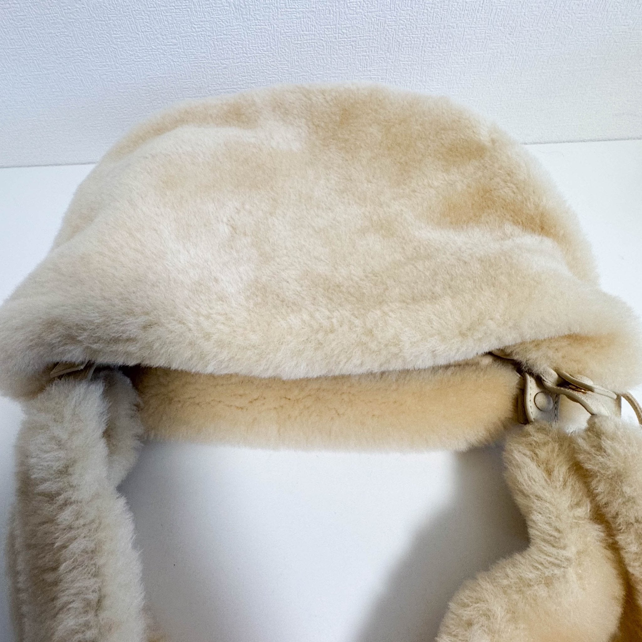 BOTTEGA VENETA Shearling Drop Bag in Porridge & Gold, in , Sold by HIVE PRELOVED - Shoulder Bags, ,