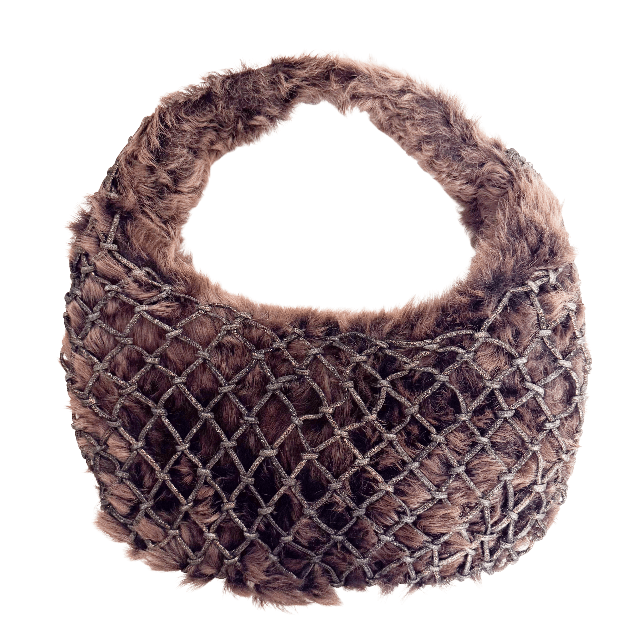 BOTTEGA VENETA Veneta Brown Fur Hobo Shoulder Bag, in , Sold by HIVE PRELOVED - Shoulder Bags, ,