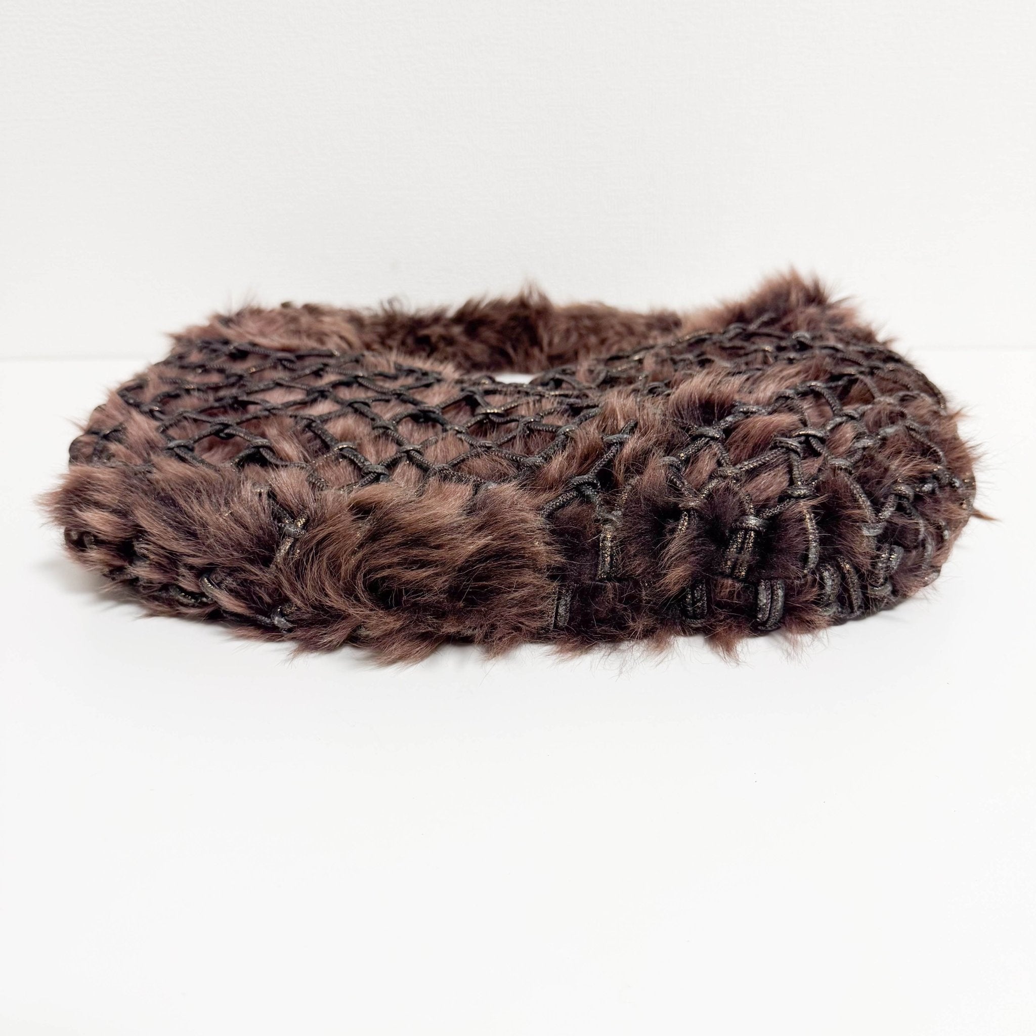 BOTTEGA VENETA Veneta Brown Fur Hobo Shoulder Bag, in , Sold by HIVE PRELOVED - Shoulder Bags, ,