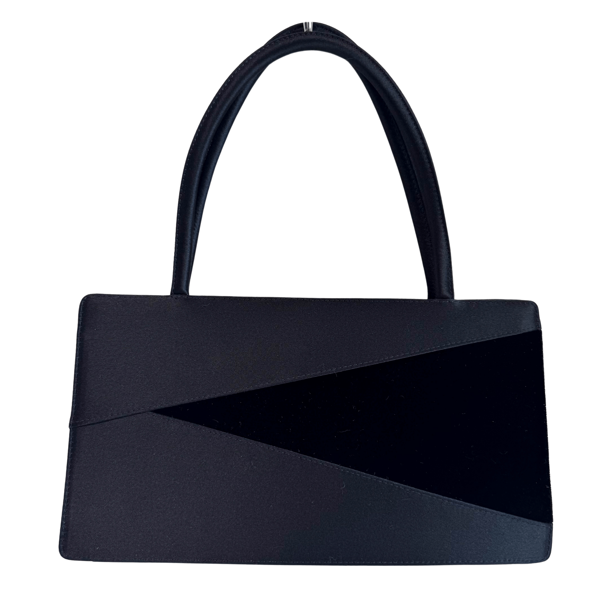 BOTTEGA VENETA Vintage Satin and Velvet Black Handle Bag, in , Sold by HIVE PRELOVED - Handle Bags, ,