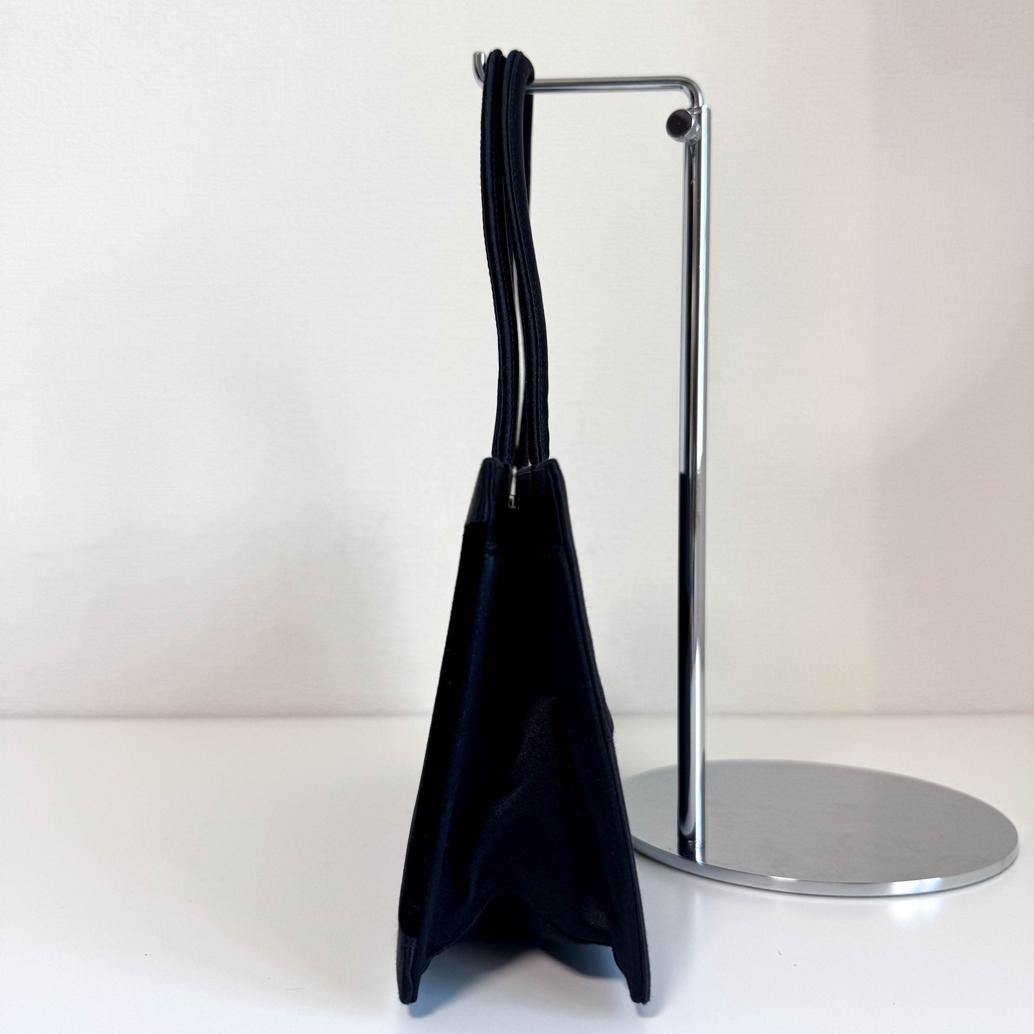 BOTTEGA VENETA Vintage Satin and Velvet Black Handle Bag, in , Sold by HIVE PRELOVED - Handle Bags, ,