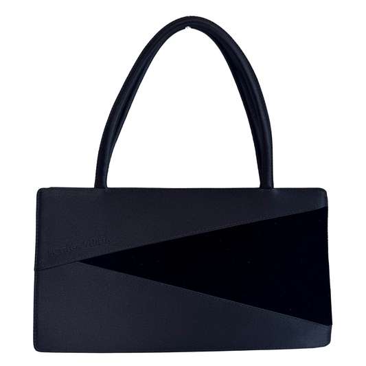 BOTTEGA VENETA Vintage Satin and Velvet Black Handle Bag, in , Sold by HIVE PRELOVED - Handle Bags, ,