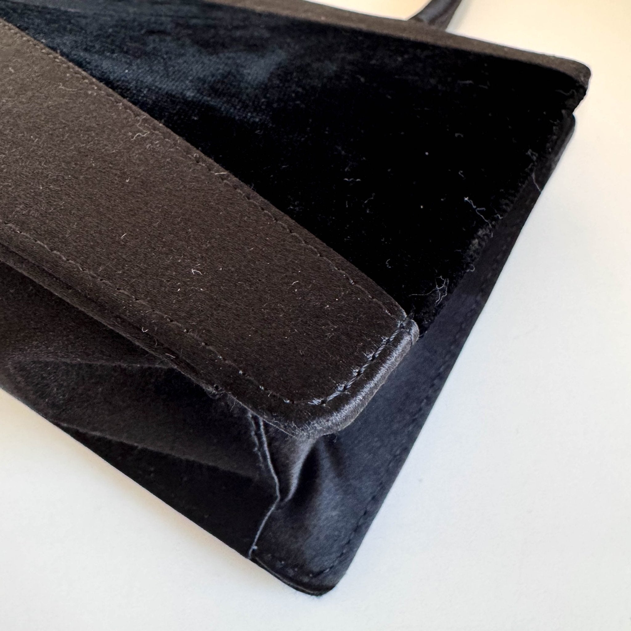 BOTTEGA VENETA Vintage Satin and Velvet Black Handle Bag, in , Sold by HIVE PRELOVED - Handle Bags, ,