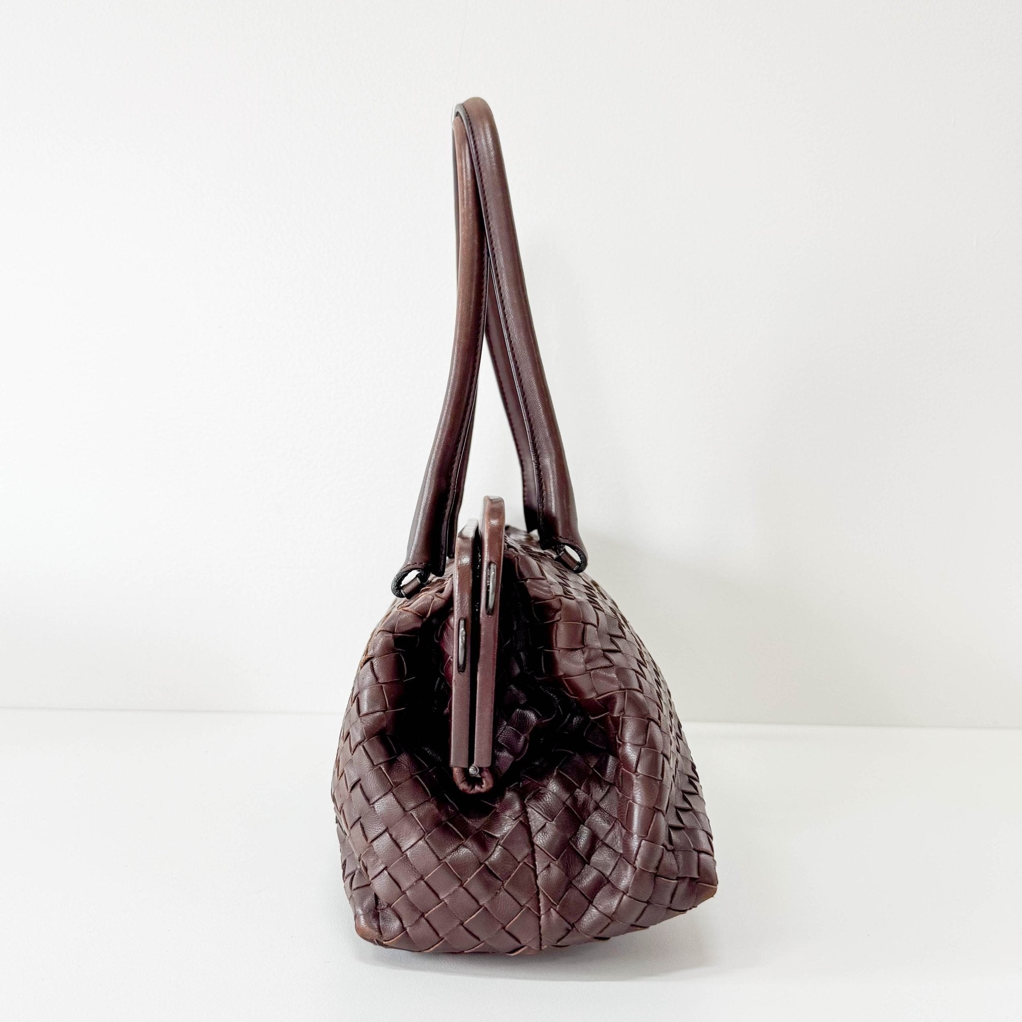 BOTTEGA VENETA Y2K Intrecciato Brown Leather Shoulder Bag, in , Sold by HIVE PRELOVED - Shoulder Bags, ,