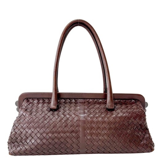 BOTTEGA VENETA Y2K Intrecciato Brown Leather Shoulder Bag, in , Sold by HIVE PRELOVED - Shoulder Bags, ,