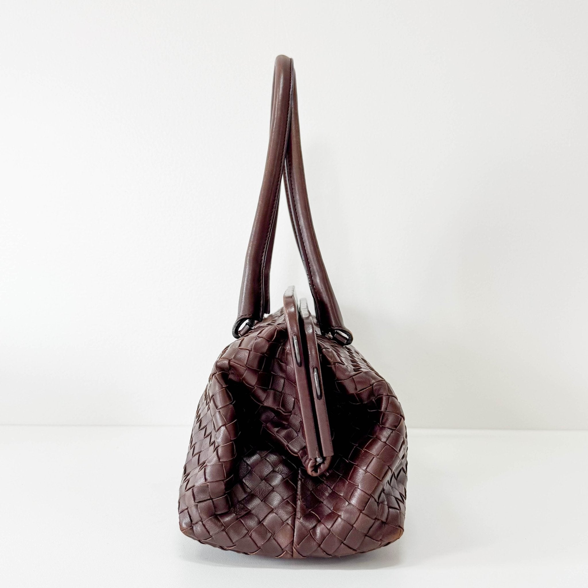 BOTTEGA VENETA Y2K Intrecciato Brown Leather Shoulder Bag, in , Sold by HIVE PRELOVED - Shoulder Bags, ,