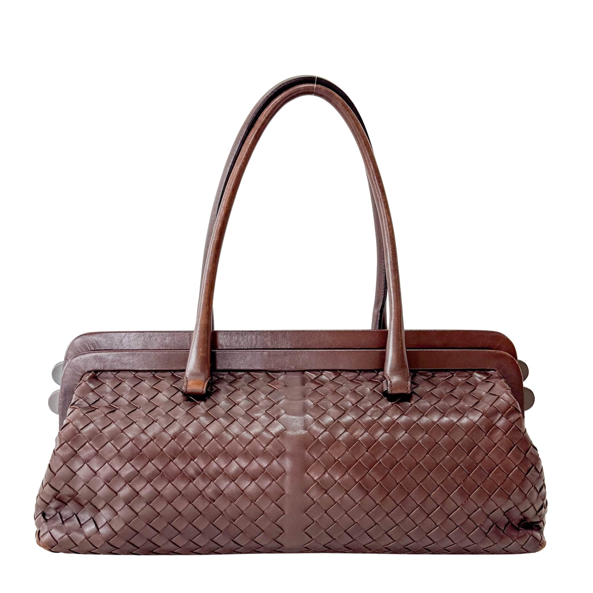 BOTTEGA VENETA Y2K Intrecciato Brown Leather Shoulder Bag, in , Sold by HIVE PRELOVED - Shoulder Bags, ,