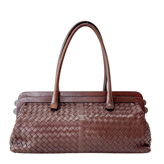 BOTTEGA VENETA Y2K Intrecciato Brown Leather Shoulder Bag, in , Sold by HIVE PRELOVED - Shoulder Bags, ,