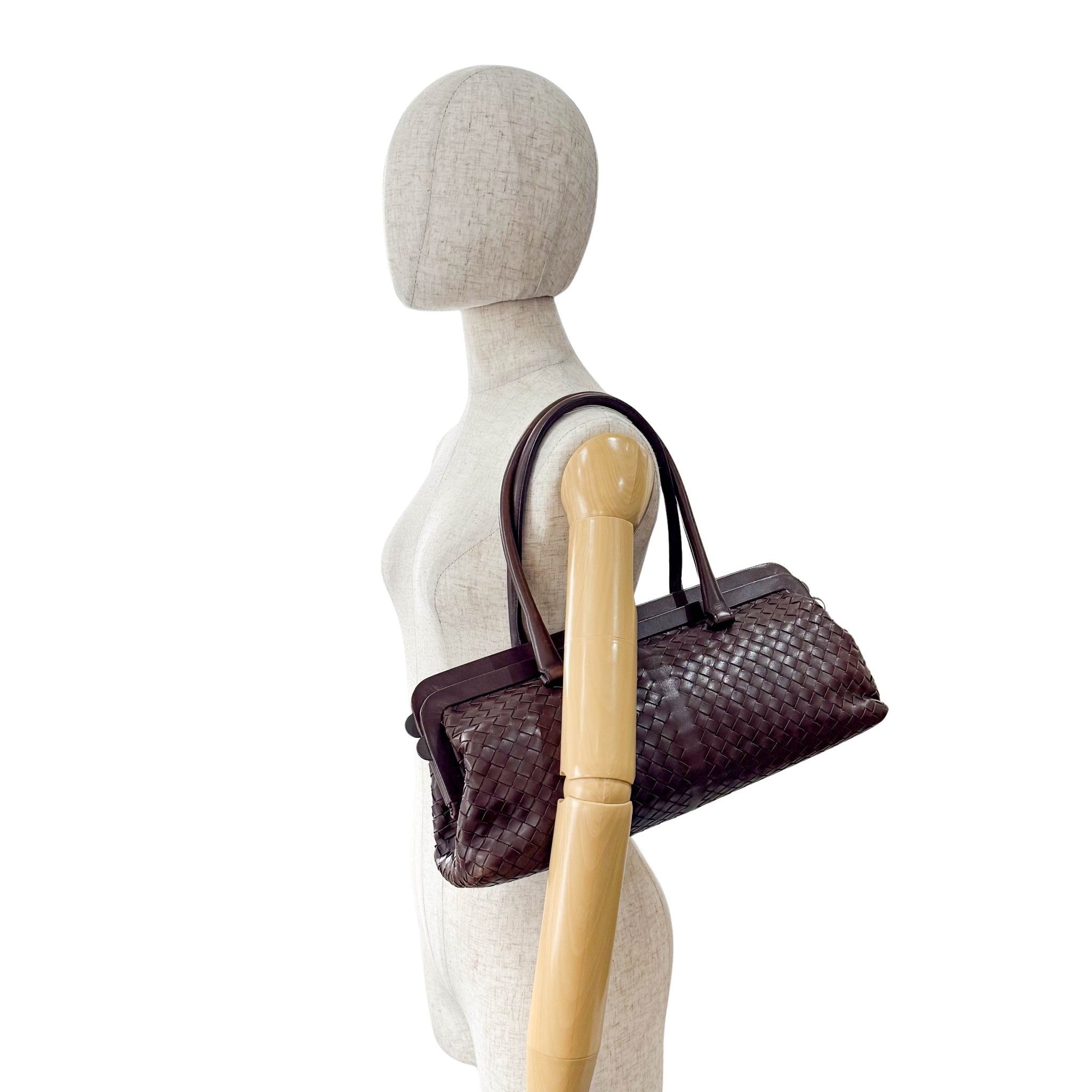 BOTTEGA VENETA Y2K Intrecciato Brown Leather Shoulder Bag, in , Sold by HIVE PRELOVED - Shoulder Bags, ,