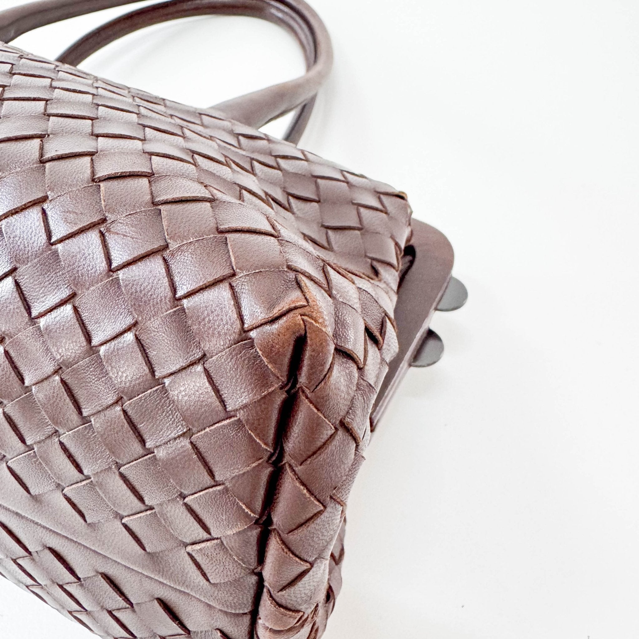 BOTTEGA VENETA Y2K Intrecciato Brown Leather Shoulder Bag, in , Sold by HIVE PRELOVED - Shoulder Bags, ,
